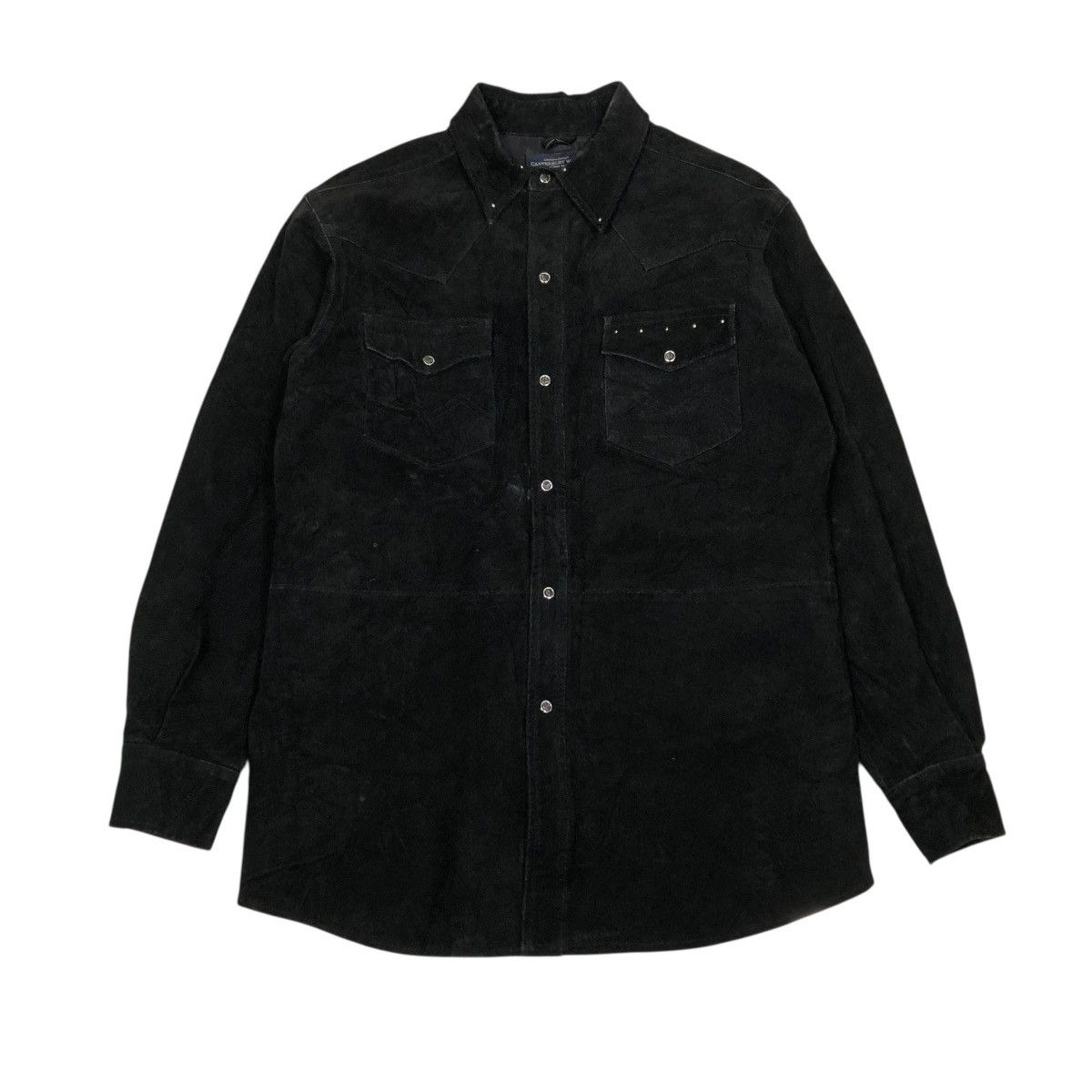 Japanese Brand 🔥RICH BLACK VINTAGE CHORE LEATHER JACKET CANTERBURY CROSS Size US M / EU 48-50 / 2 - 2 Thumbnail