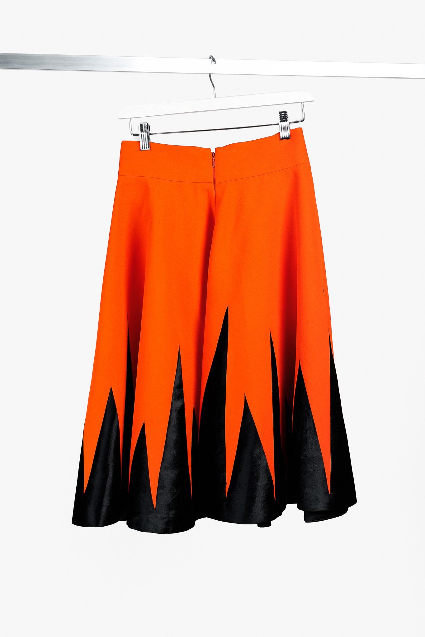 Other Fausto Puglisi Orange & Black Velvet Appliqué Circle Skirt Size 27" / US 4 / IT 40 - 2 Thumbnail