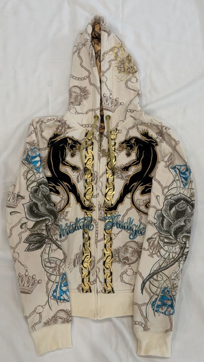 Christian Audigier Vintage Christian Audigier Rhinestone Zip Up Size S / US 4 / IT 40 - 2 Thumbnail