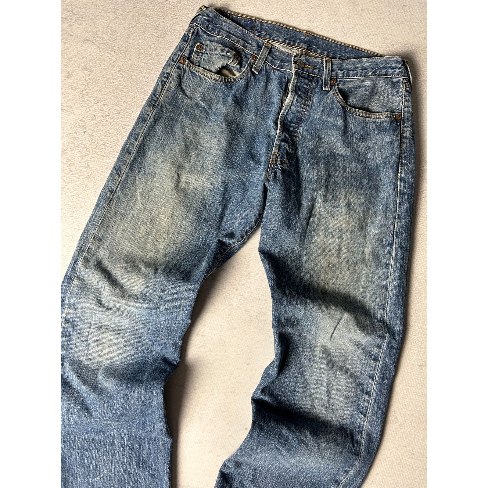 Levi's Vintage Levis 505 Denim Blue Regular Jeans For Men's 32Wx32L Size 32" / US 10 / IT 46 - 3 Thumbnail