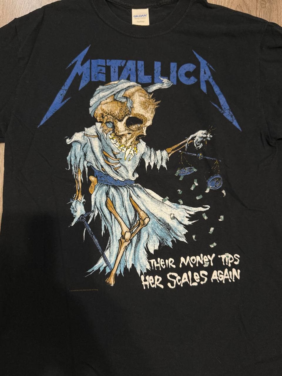Gildan Metallica Their Money Tips Her Scales Again Metal Band Tee M Size US M / EU 48-50 / 2 - 3 Thumbnail