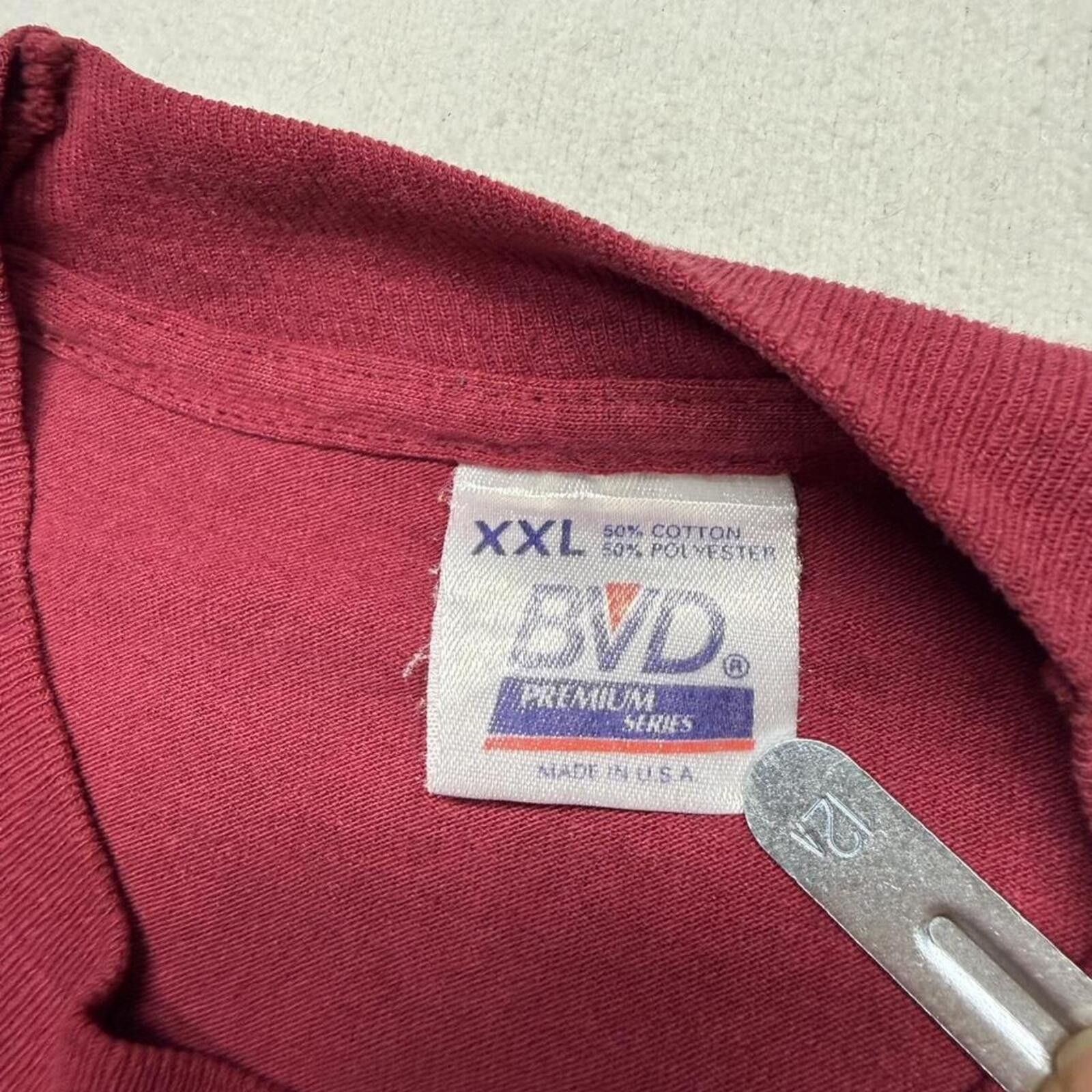 Other Vintage 80s/90s single stitch burgundy pocket tee Size US XXL / EU 58 / 5 - 5 Thumbnail