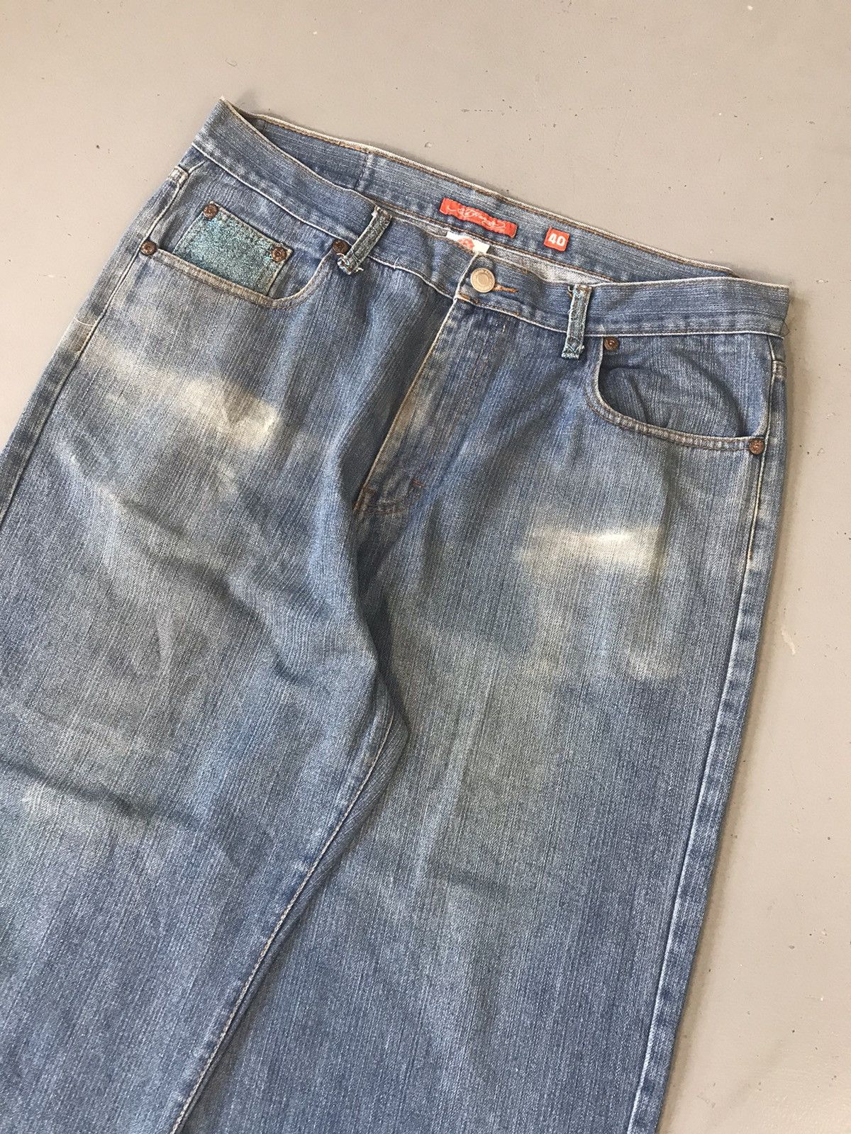 Christian Audigier × Ed Hardy × Vintage Vintage 90s Edhardy Japanese snake 🐍 embroidered denim Size US 37 - 4 Thumbnail