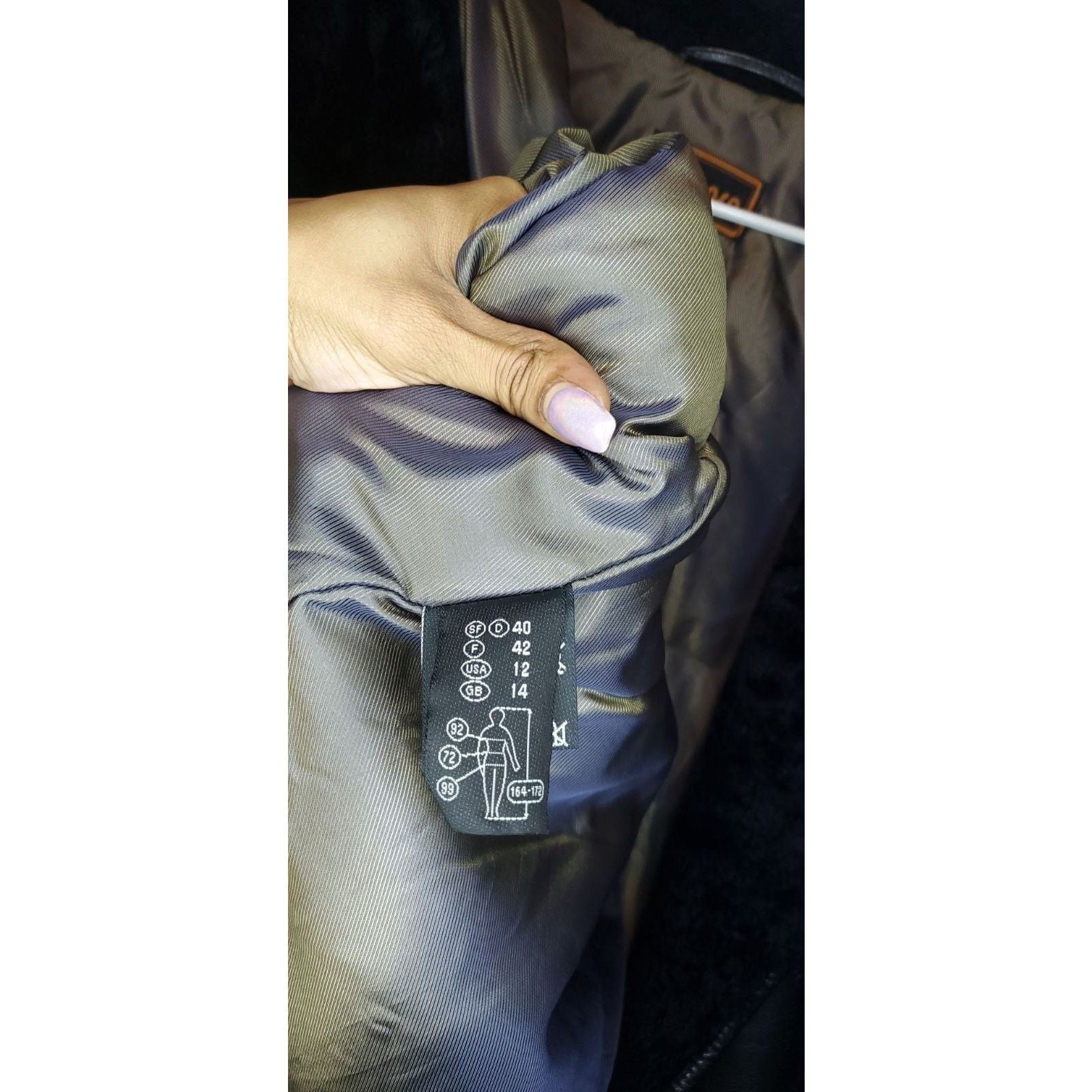 Other Frihansa Black Leather Jacket with Sherpa Collar Size 12 Size XL / US 12-14 / IT 48-50 - 6 Thumbnail