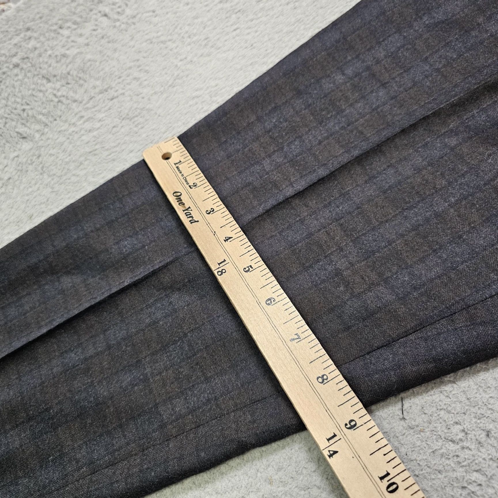 Incotex Incotex Mens Dress Pants 33x29 Gray Wool Plaid Flat Front Tapered Business Work Size US 33 - 6 Thumbnail