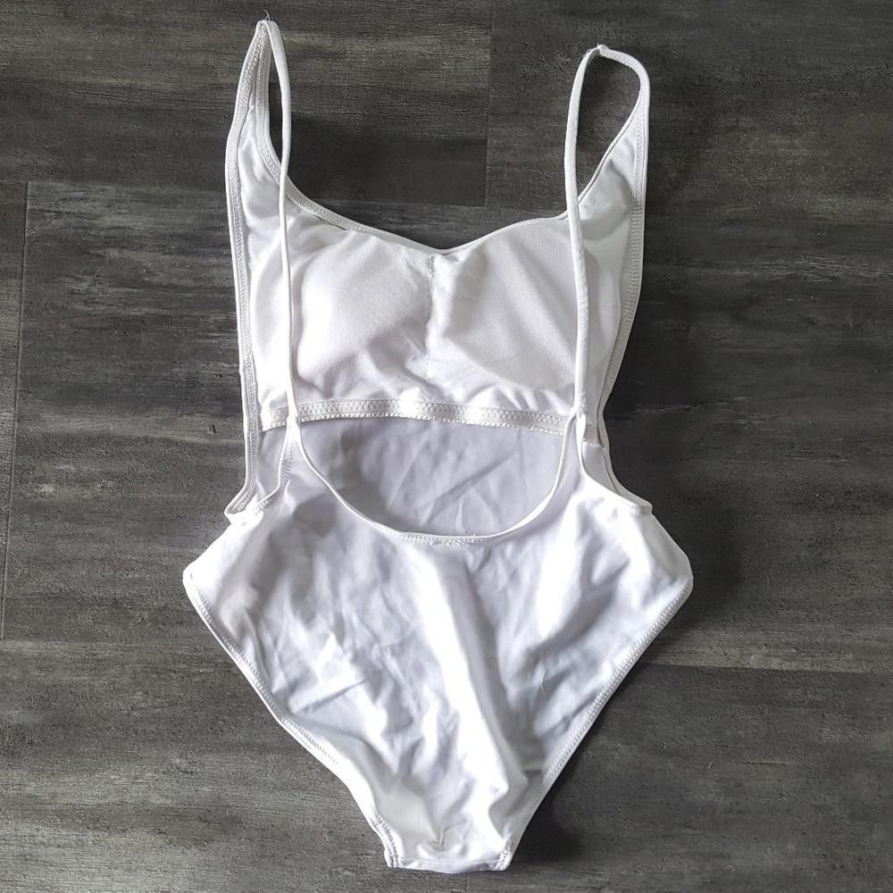 Designer White Basic Baywatch Monokini Size ONE SIZE - 2 Thumbnail