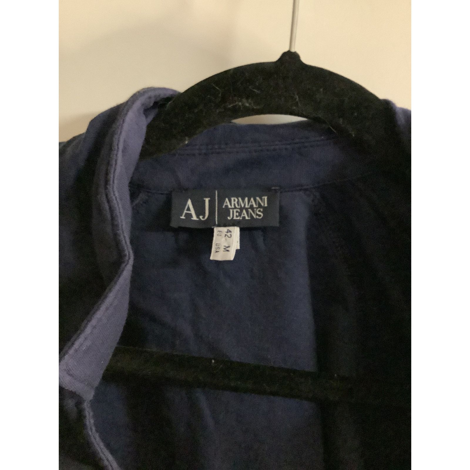 Armani Vintage Y2K Minimalist Navy Belted Jacket Armani Jeans M Size M / US 6-8 / IT 42-44 - 4 Thumbnail