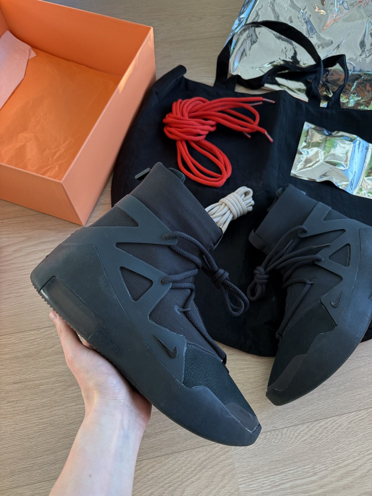 Fear of God × Nike Nike Air Fear of God 1 triple black 42 8.5US Size US 8.5 / EU 41-42 - 1 Thumbnail