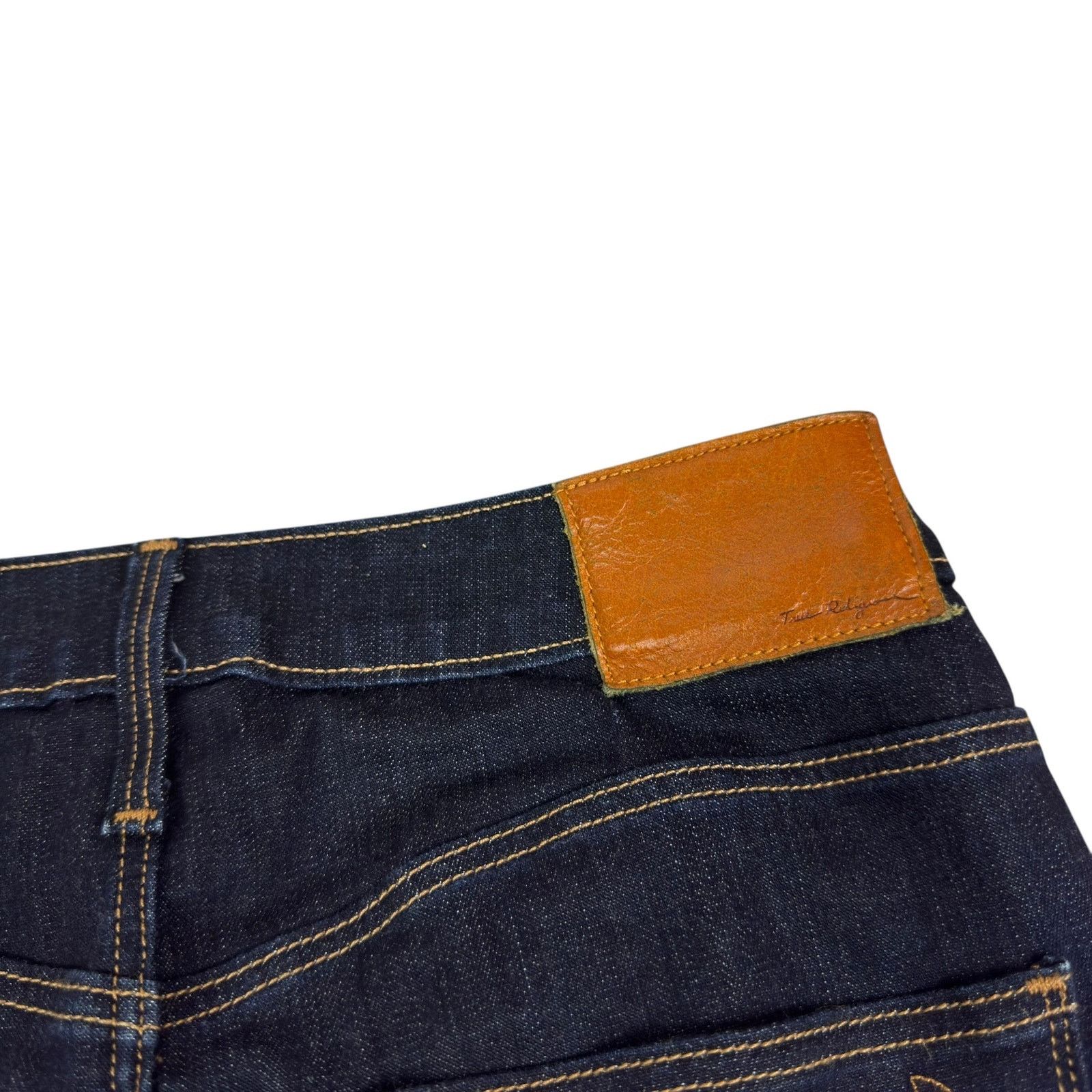 Japanese Brand True Religion Women's Blue 5-Pockets Denim Pencil Skirt 26 Size 26" / US 2 / IT 38 - 4 Thumbnail