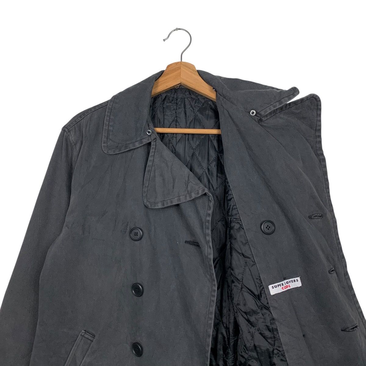Japanese Brand SUPER LOVERS Double Breasted Coat #1642-C73 Size US M / EU 48-50 / 2 - 10 Thumbnail