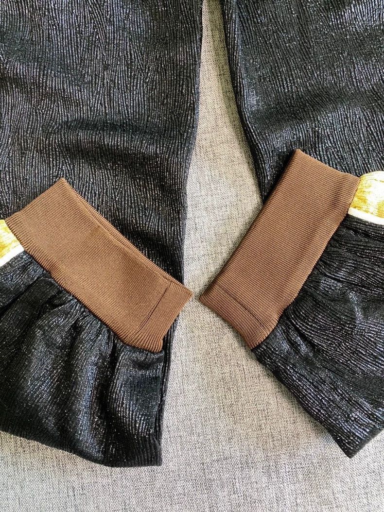 Gucci Gucci Size XS FW21 Crepe gold and silver silk casual trouse Size 29" - 6 Thumbnail