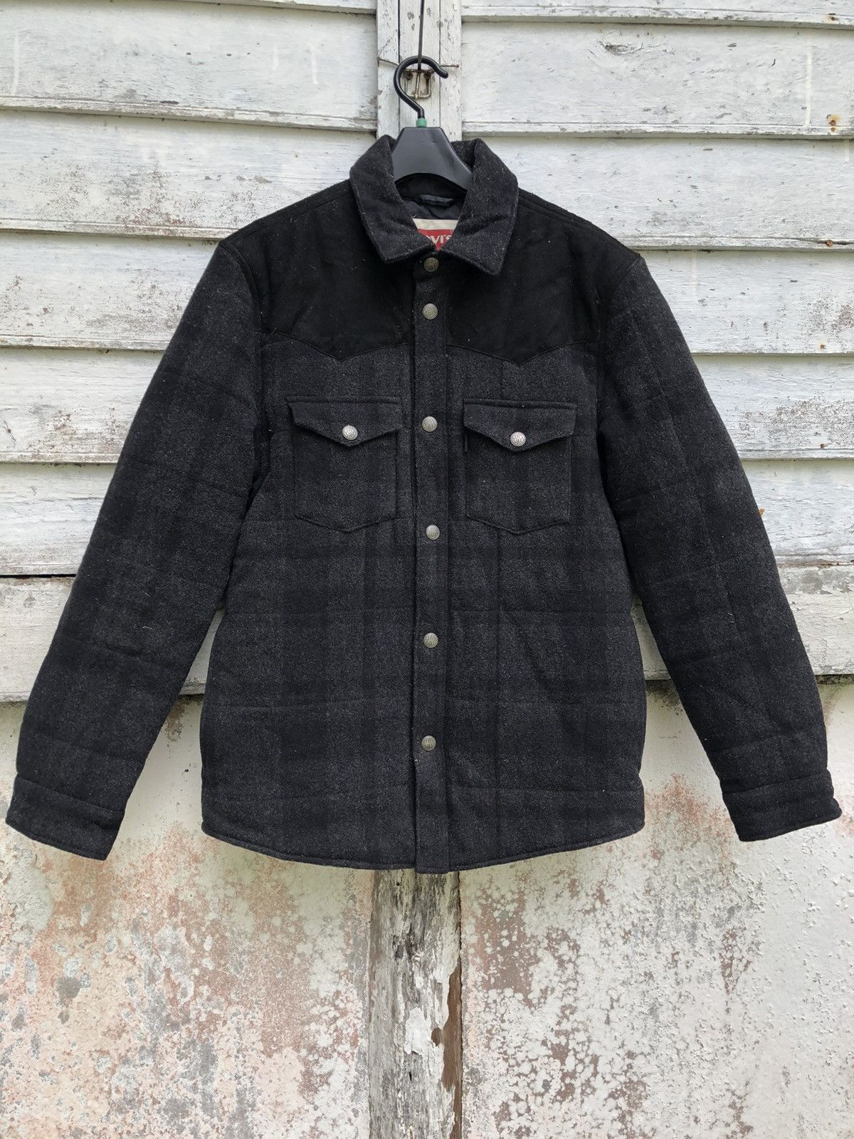 image of Levis Padded Western Design Jacket in Black, Men's (Size Medium)