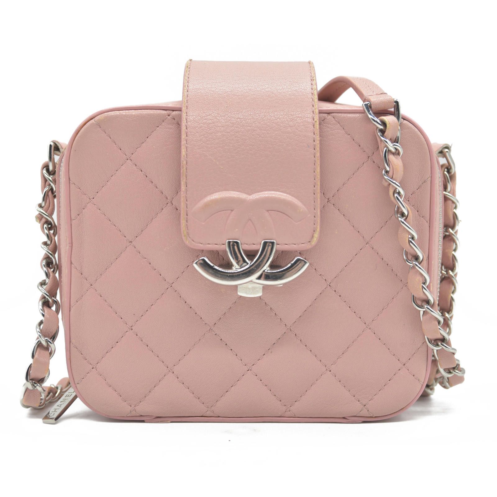 Chanel $4200 Chanel Lambskin Quilted Mini CC Box Camera Bag Pink Size ONE SIZE - 1 Thumbnail