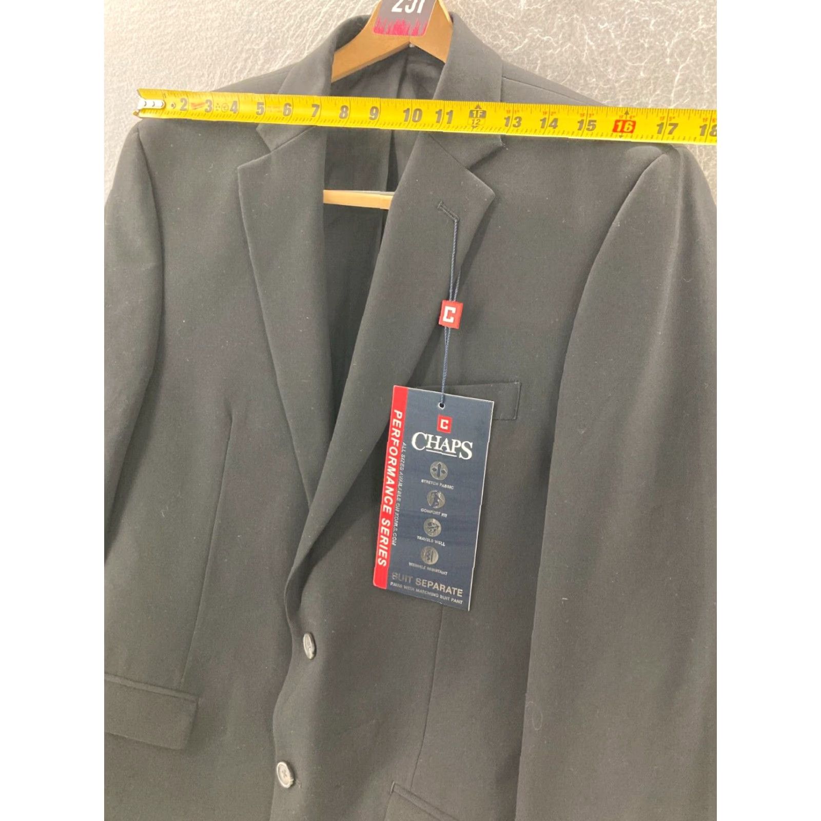 Chaps Chaps Blazer Jacket Mens 40L Black Polyester Blend 2 Button NWT Size 40R - 5 Thumbnail
