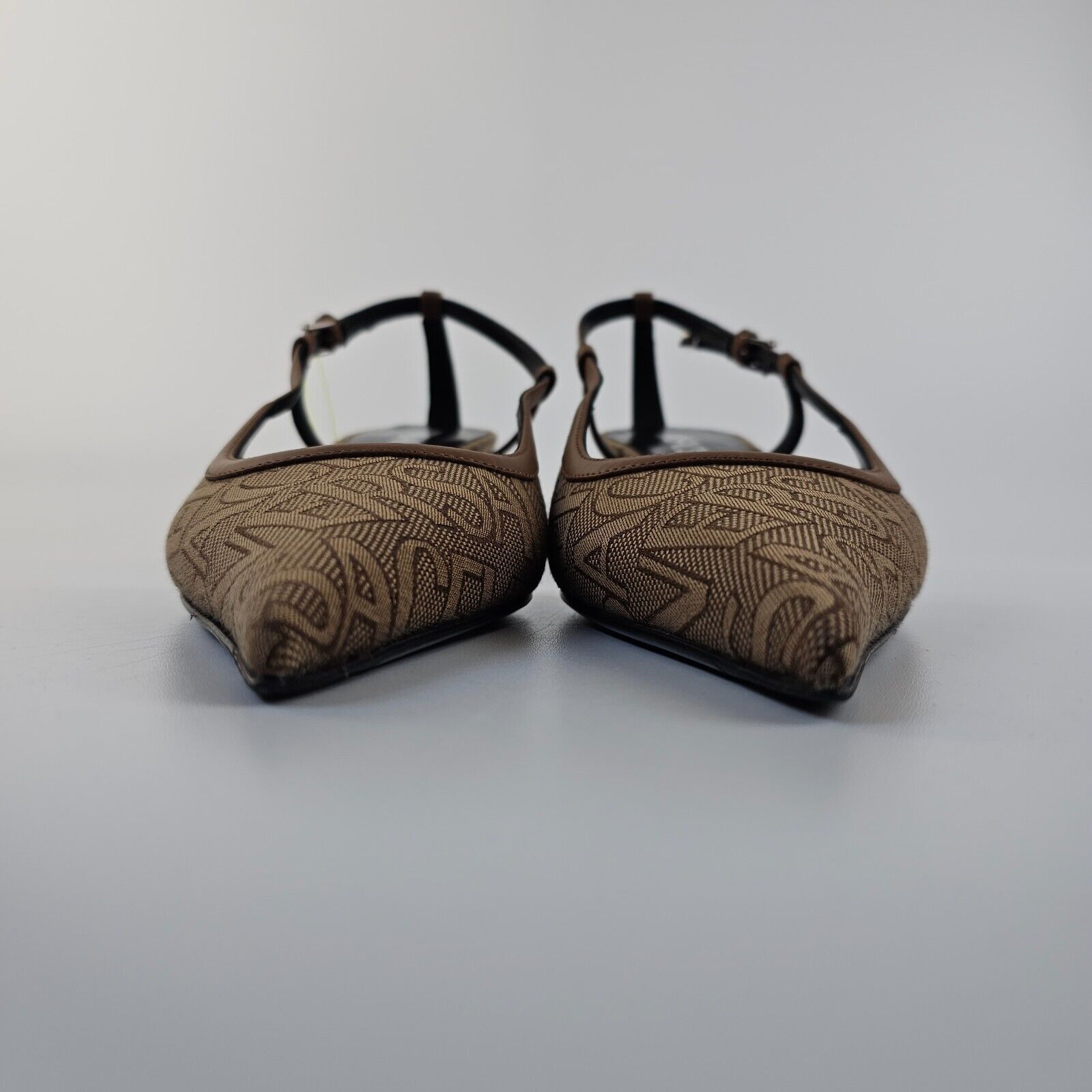 Versace Versace Greca 45mm Beige Slingback Pumps New Size US 7 / IT 37 - 4 Thumbnail