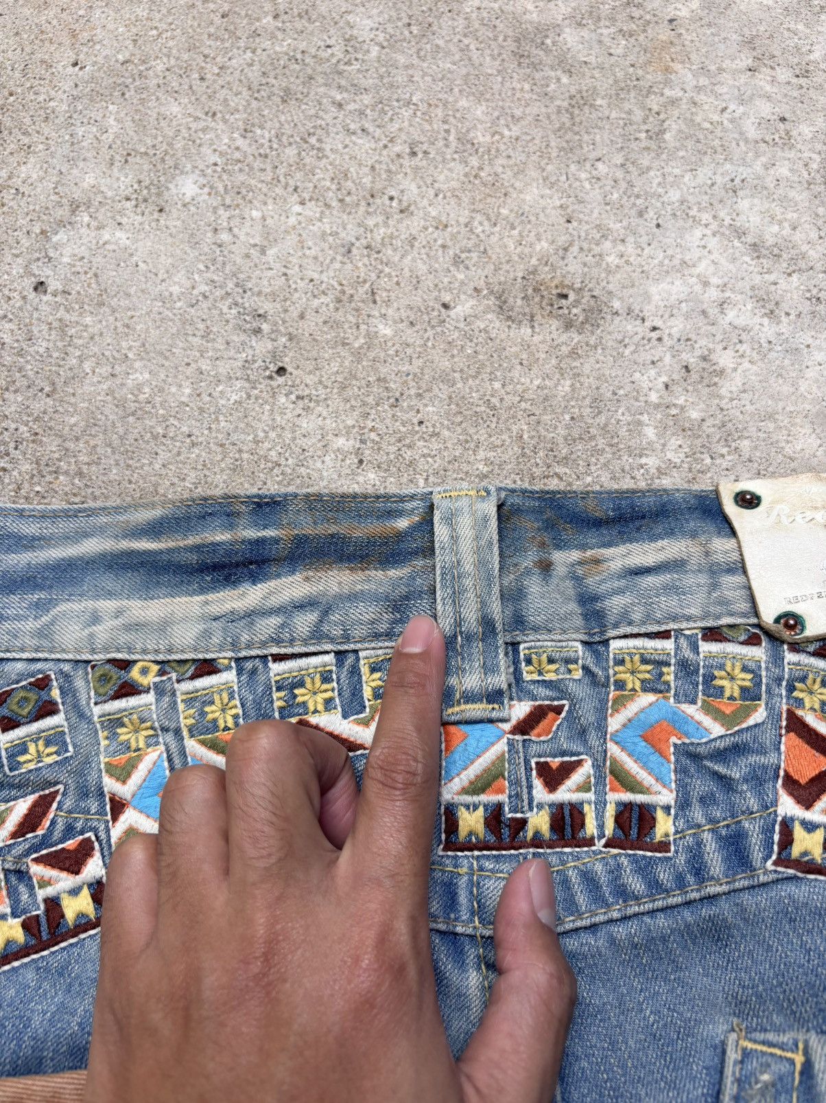 Le Grande Bleu (L.G.B.) RED PEPPER Indian Boot Cut Flared Jeans Denim Size 33 Size US 33 - 16 Thumbnail