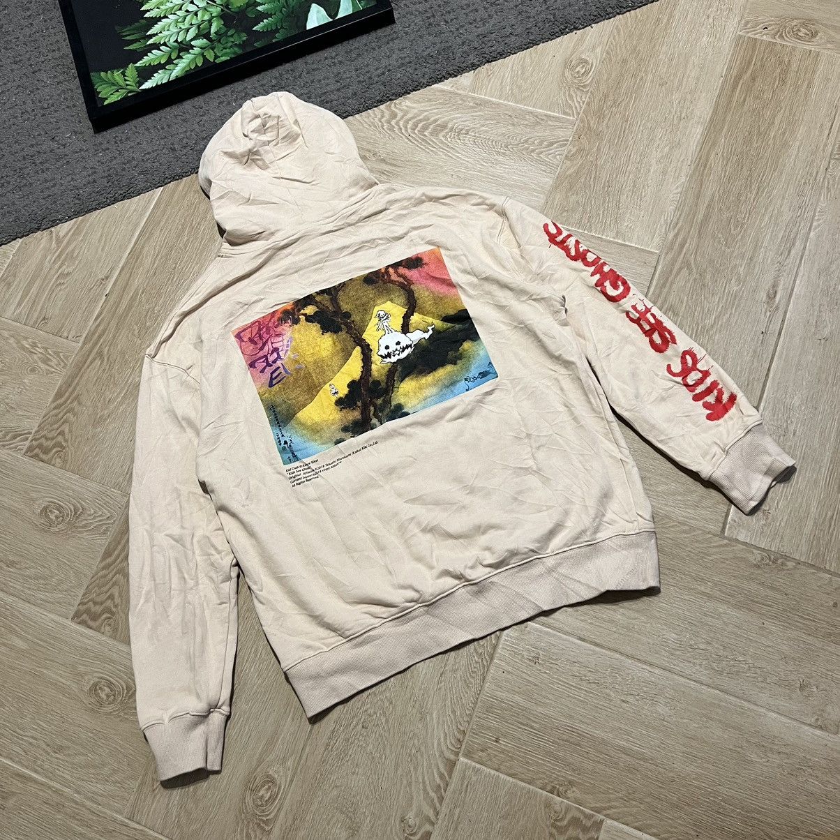 image of Item Kid Cudi & Kanye West “Kids See Ghost” Hoodie in White (Size XL)