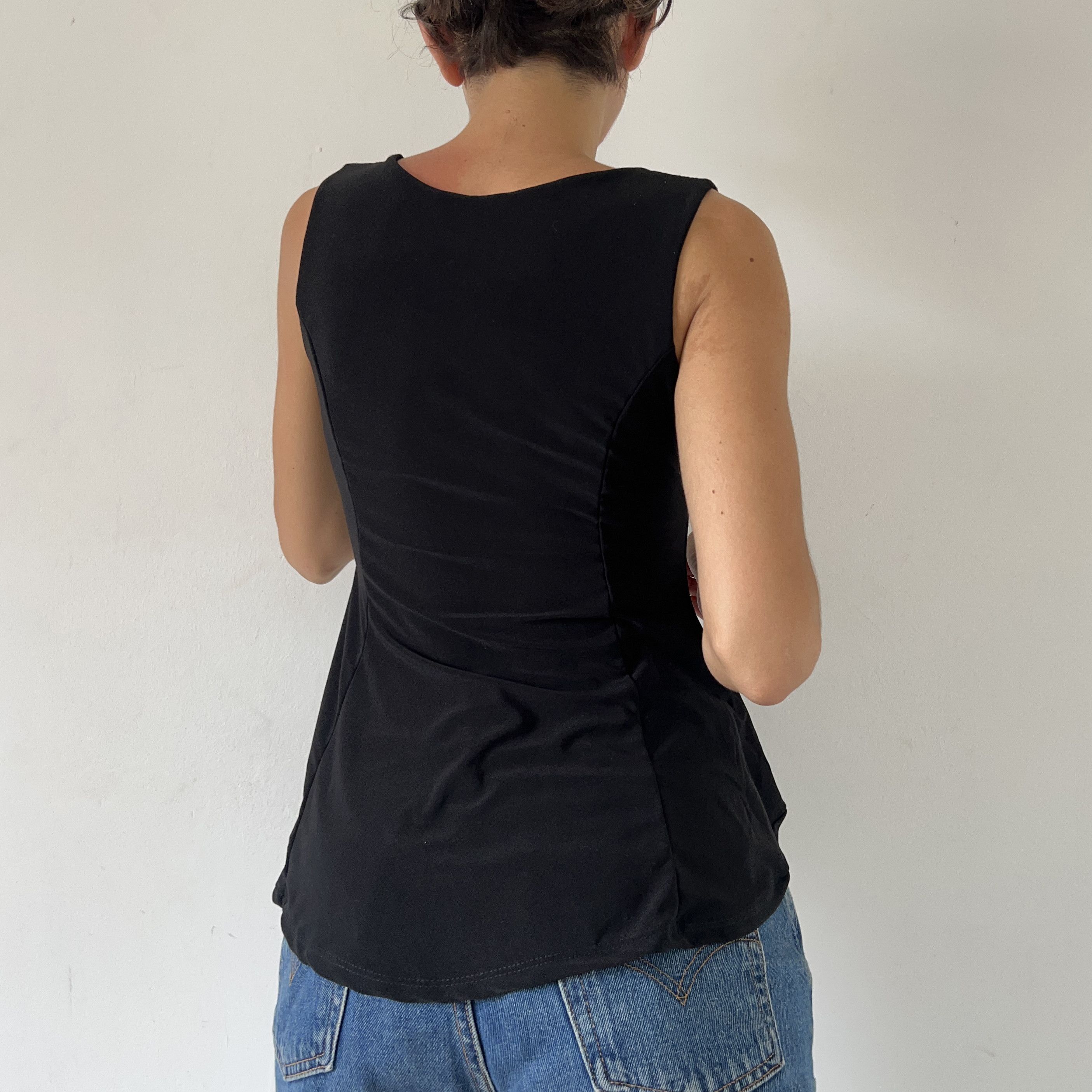 Vintage Vintage 90s black glitter peplum tank top Size M / US 6-8 / IT 42-44 - 3 Thumbnail