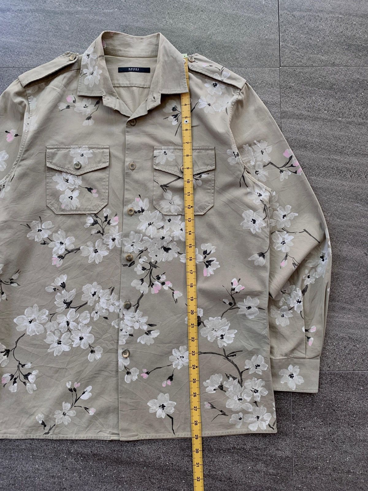 Gucci FREE TAX! SS 2003 Painted Floral Military Shirt by Tom Ford Size US S / EU 44-46 / 1 - 12 Thumbnail
