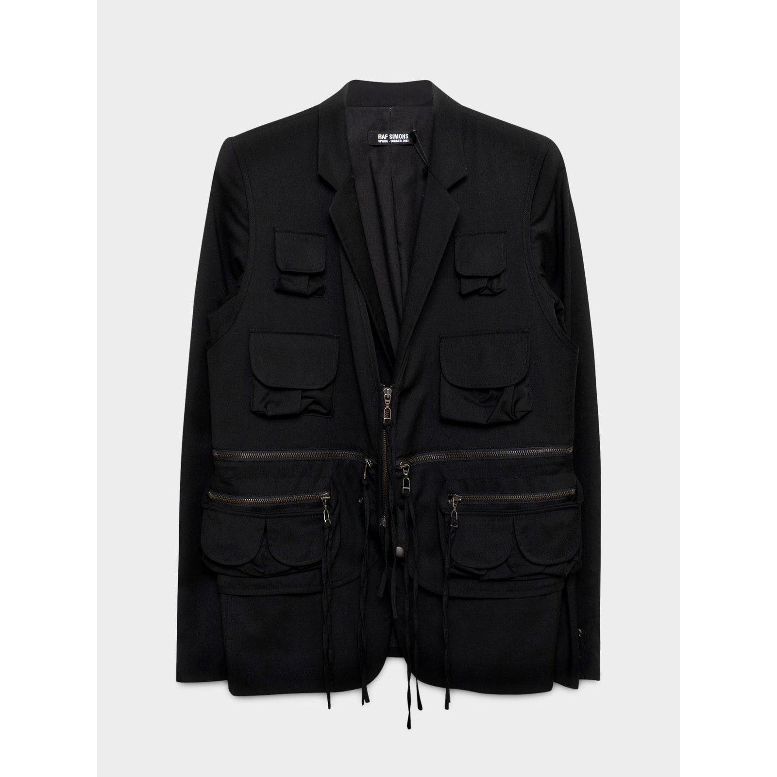 Raf Simons AW04-05 “Waves” asymmetrical-zip rider jacket | Grailed
