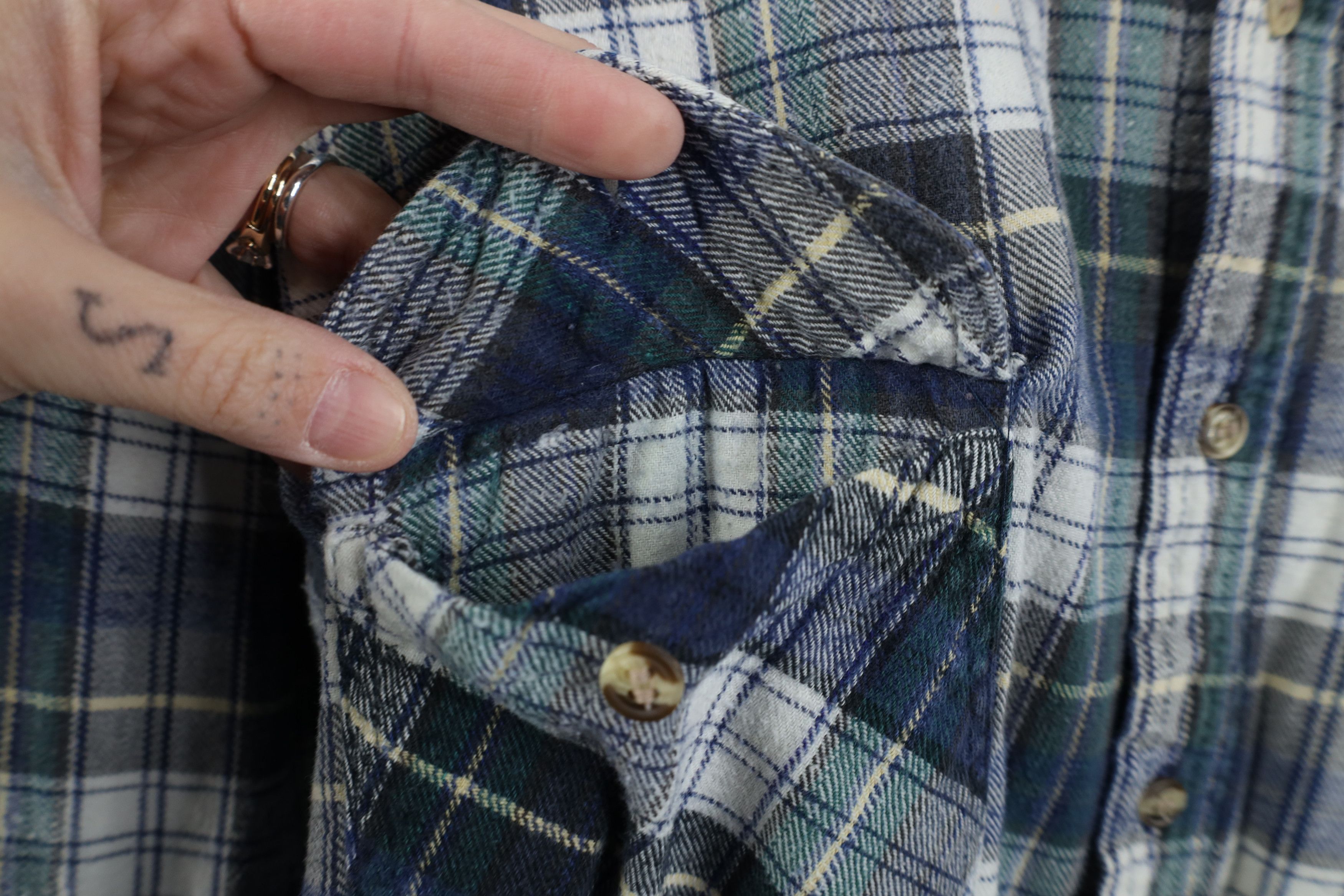 Vintage Vintage 90s Streetwear Knit Lined Flannel Shirt Jacket Size US L / EU 52-54 / 3 - 5 Thumbnail