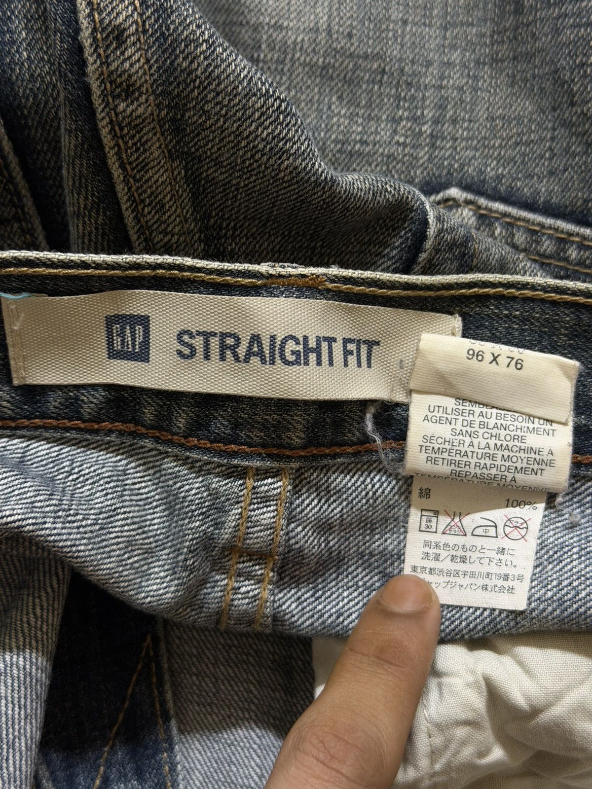 Gap Vintage Y2K Gap Blue Wash Bleached Straight Wide Leg Baggy Size US 36 / EU 52 - 5 Thumbnail