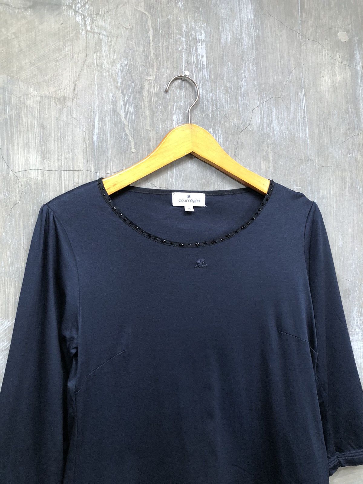 Courreges × Designer × Vintage Courreges Blouse Navy Size XS / US 0-2 / IT 36-38 - 2 Thumbnail