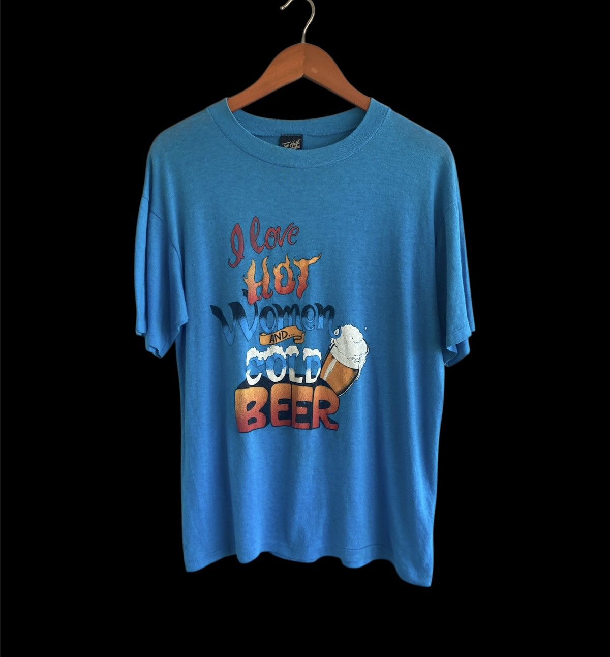 Band Tees × Vintage Vintage 80s Humor Art Tee Hot Women And Cold Beer VTG USA Size US L / EU 52-54 / 3 - 4 Thumbnail