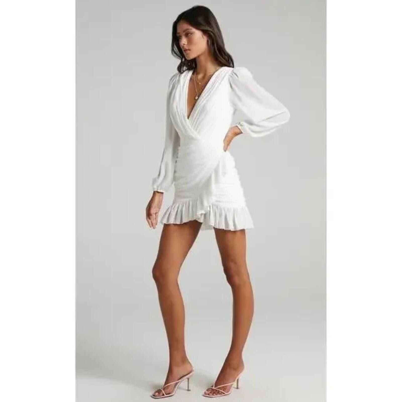 Other Showpo White Long Sleeve Dress‎ Size S / US 4 / IT 40 - 3 Thumbnail