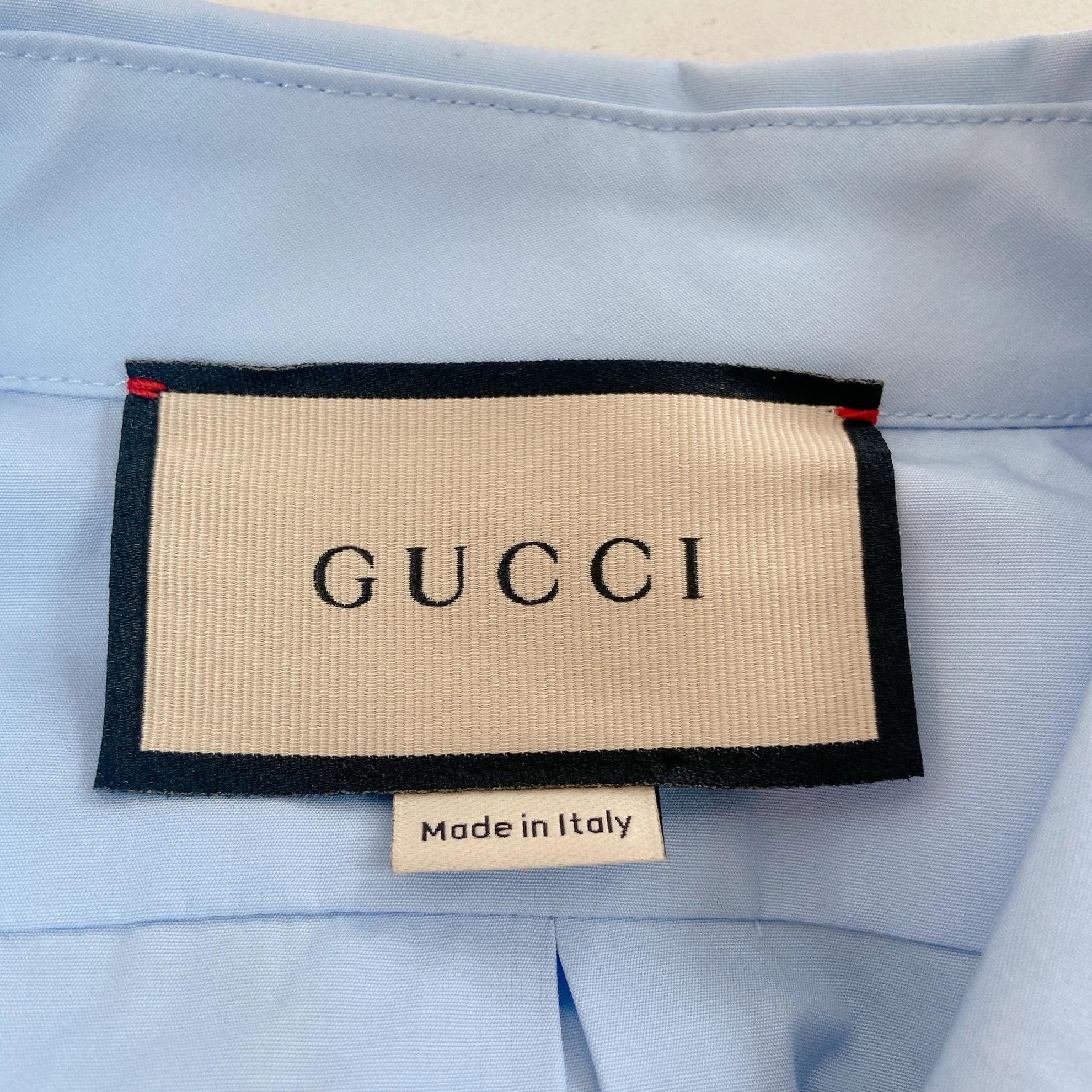 Gucci Gucci Cat Blue Shirt 38 with Tags Size XS / US 0-2 / IT 36-38 - 7 Thumbnail