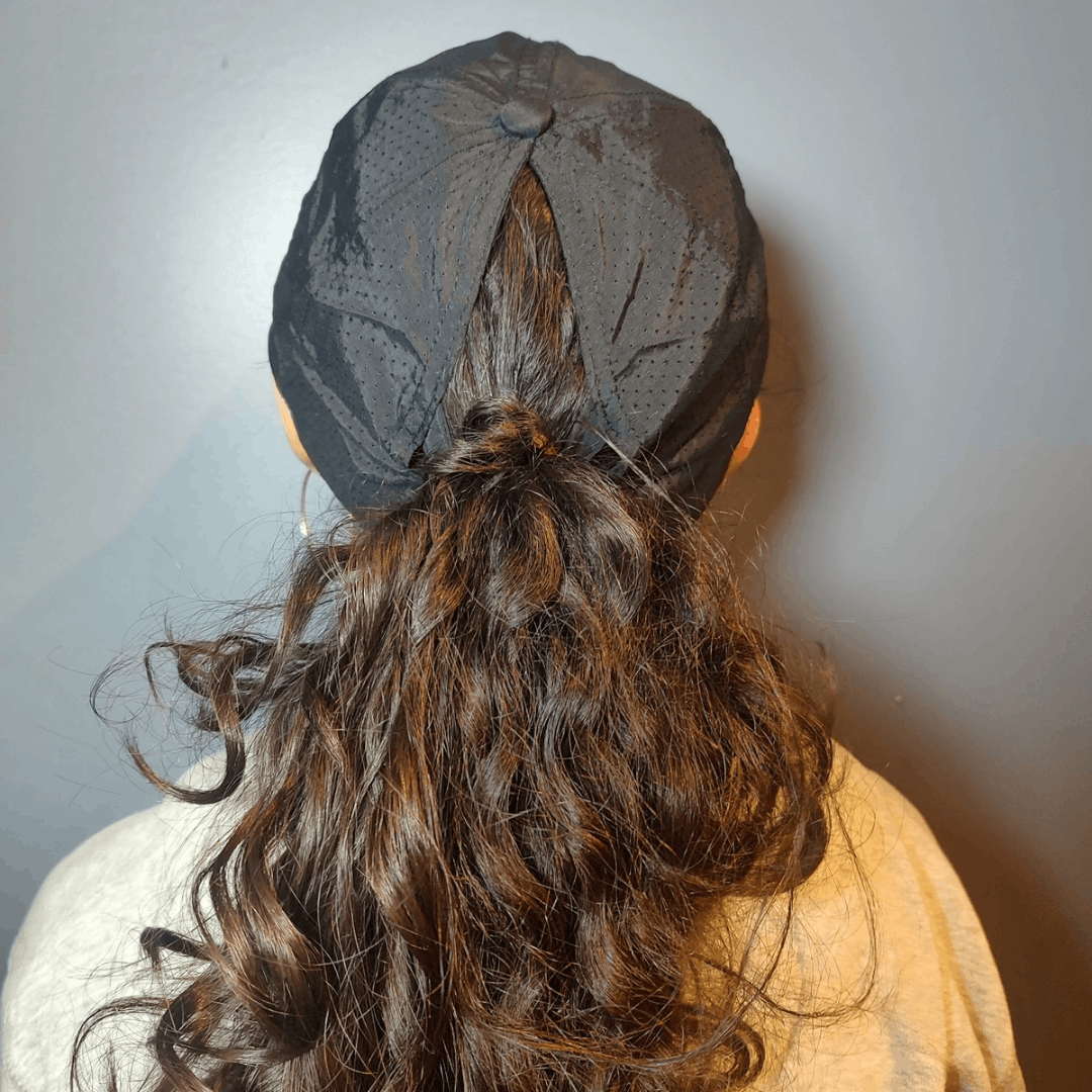 Japanese Brand Sport Cap Cross Ponytail Hat, Black, NEW Size ONE SIZE - 6 Thumbnail