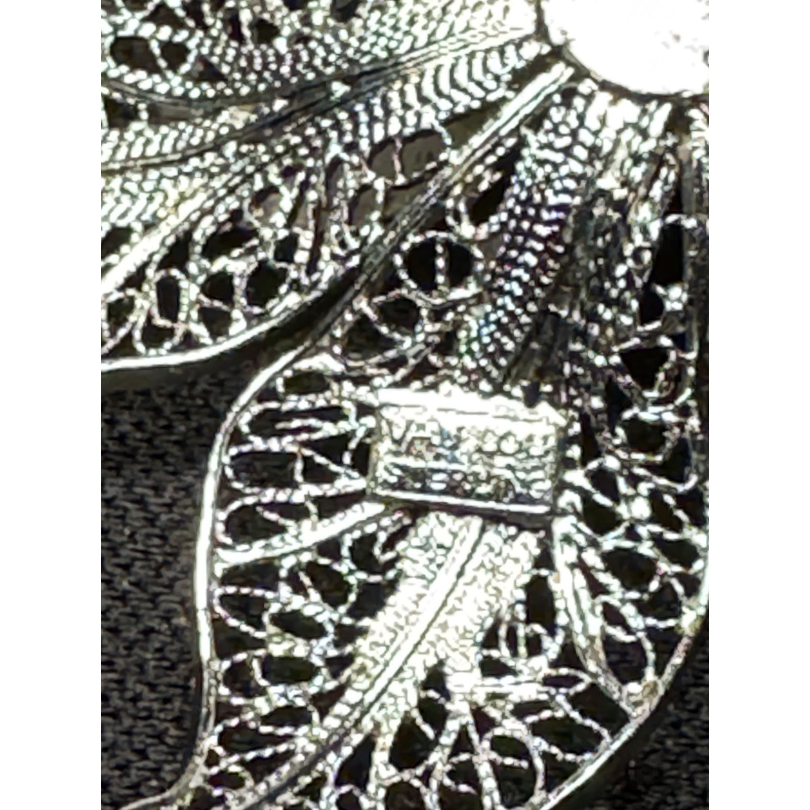 Other Sterling Van Lou Filigree Flower Brooch Blue Enamel Accents Size ONE SIZE - 7 Thumbnail