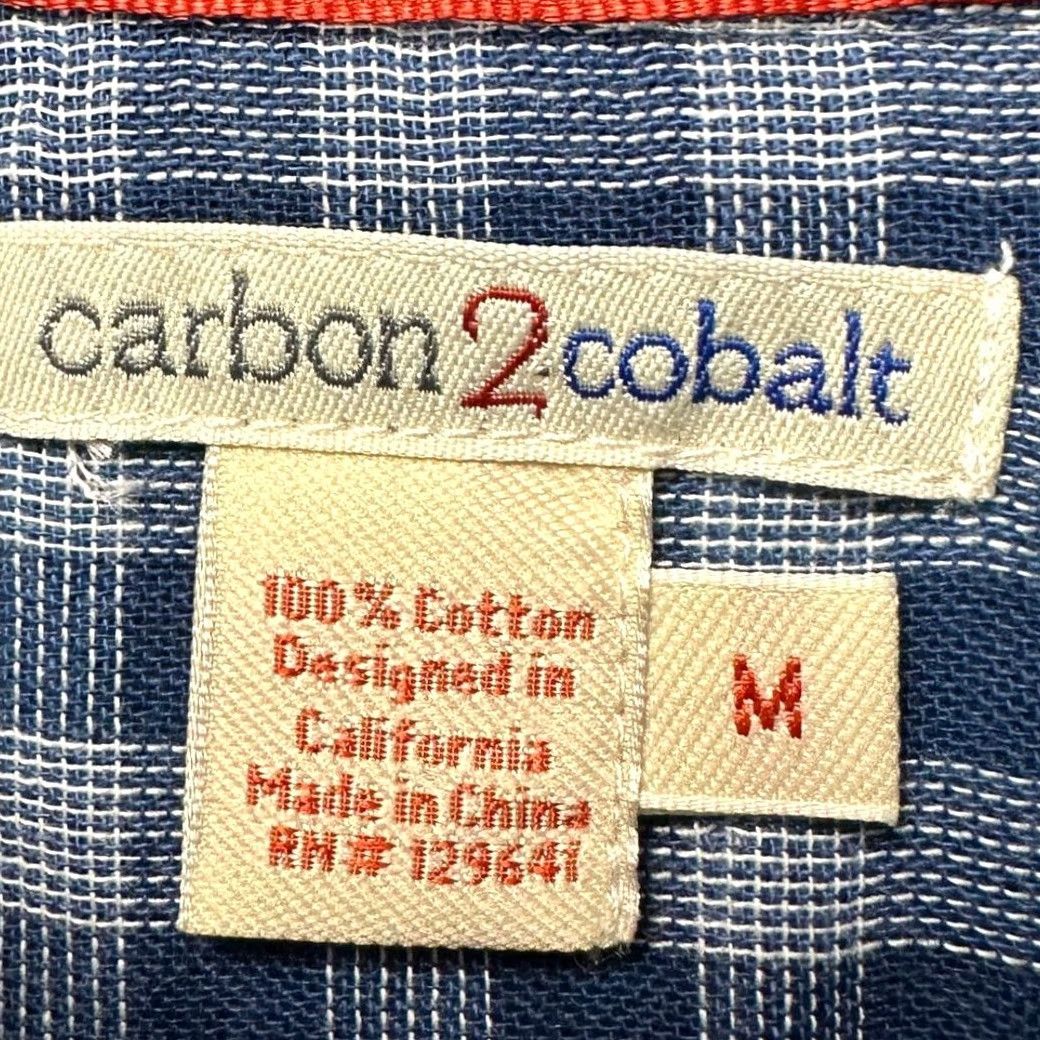 Carbon2Cobalt VINTAGE? No. Carbon 2 Cobalt Flannel Shirt Mens Adult Medium Blue Grid Check Button-Up Pockets Cotton Long Sleeve Collar Shirt Men Size US M / EU 48-50 / 2 - 5 Thumbnail