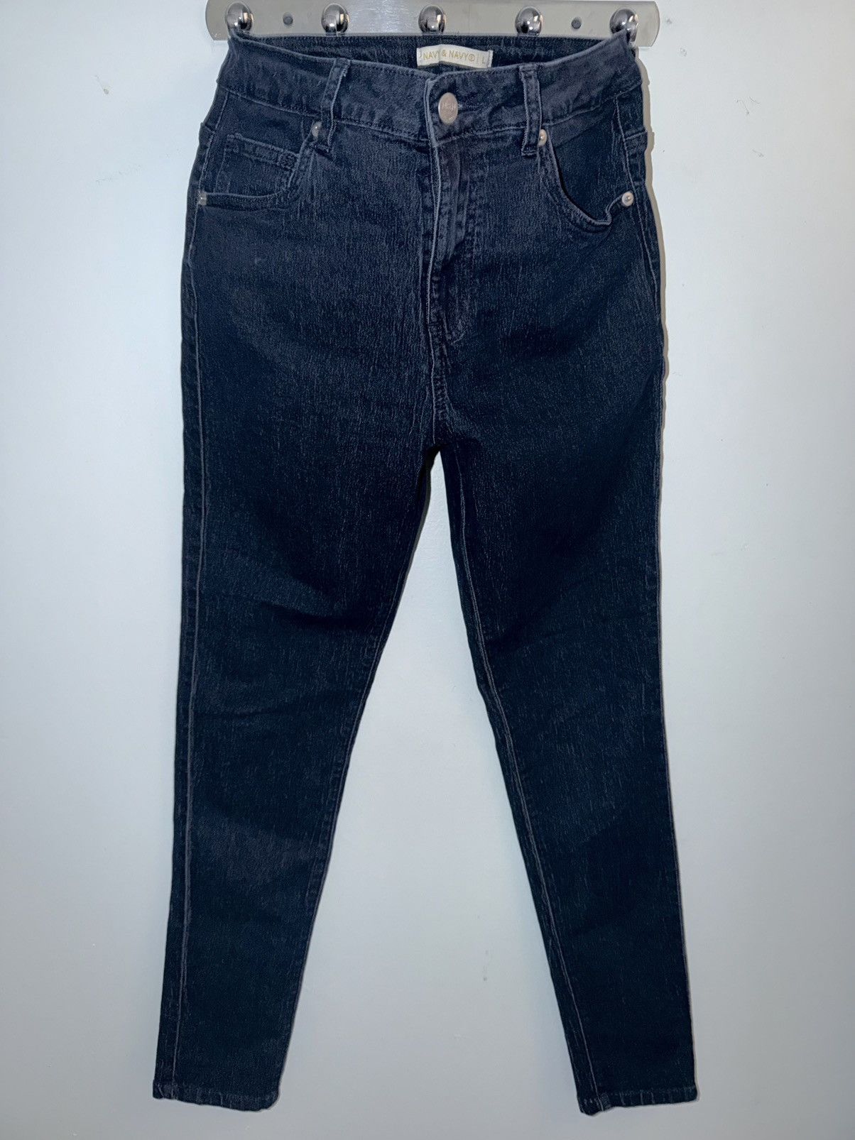 NVY Navy & Navy Dark Wash Skinny Jeans Size L Size 30" / US 8 / IT 44 - 2 Thumbnail