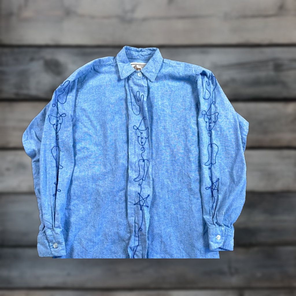 Vintage VINTAGE Western Chambray Shirt Women's Small Blue Cotton Button-Up 90s Cowboy Womens Size S / US 4 / IT 40 - 1 Thumbnail