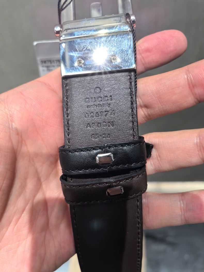 GUCCI Square G Smooth Buckle Reversible Belt 2501-Nextarrow