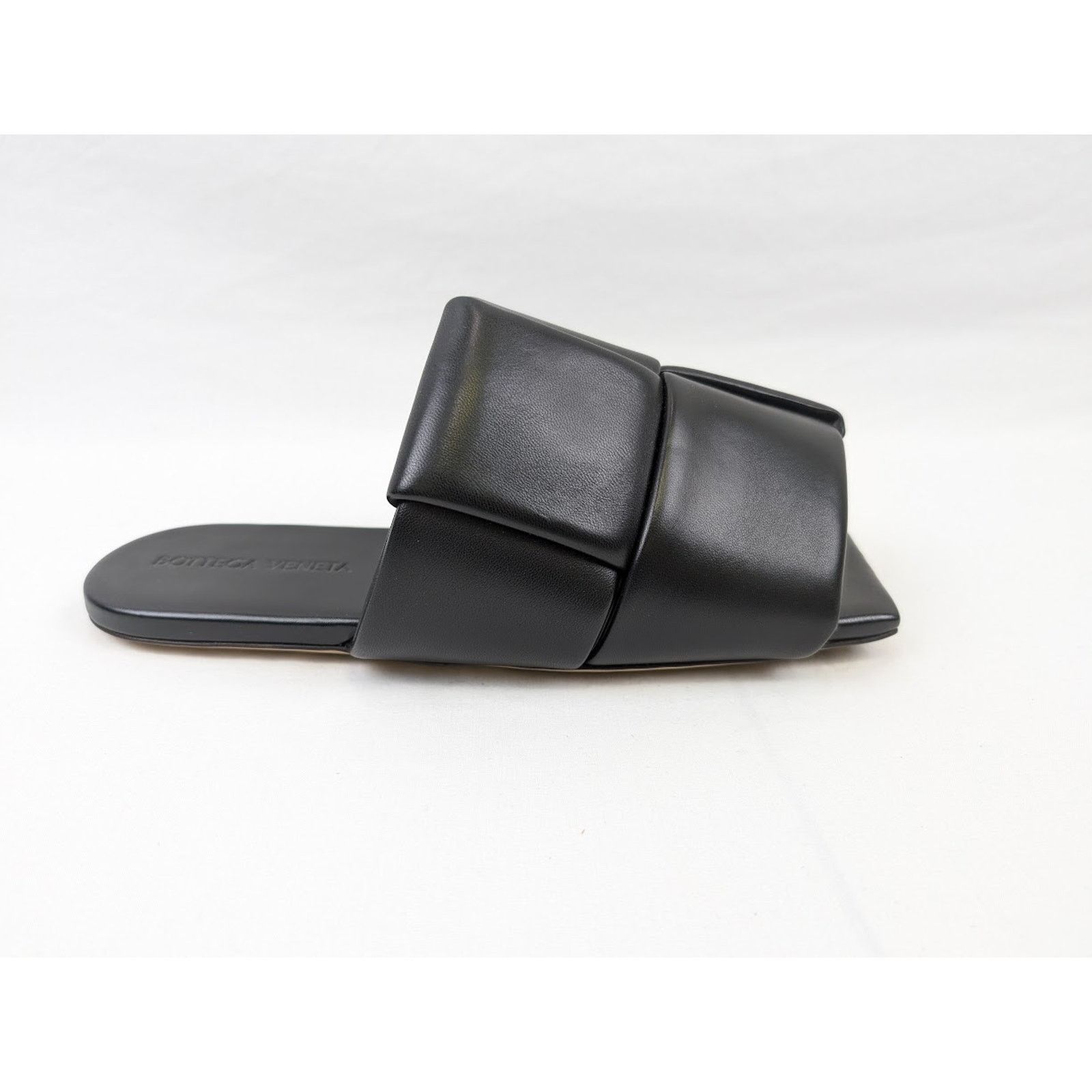 Bottega Veneta o1rshd1 Nappa Lagoon Leather Sandals in Black Size US 10 / EU 43 - 4 Thumbnail