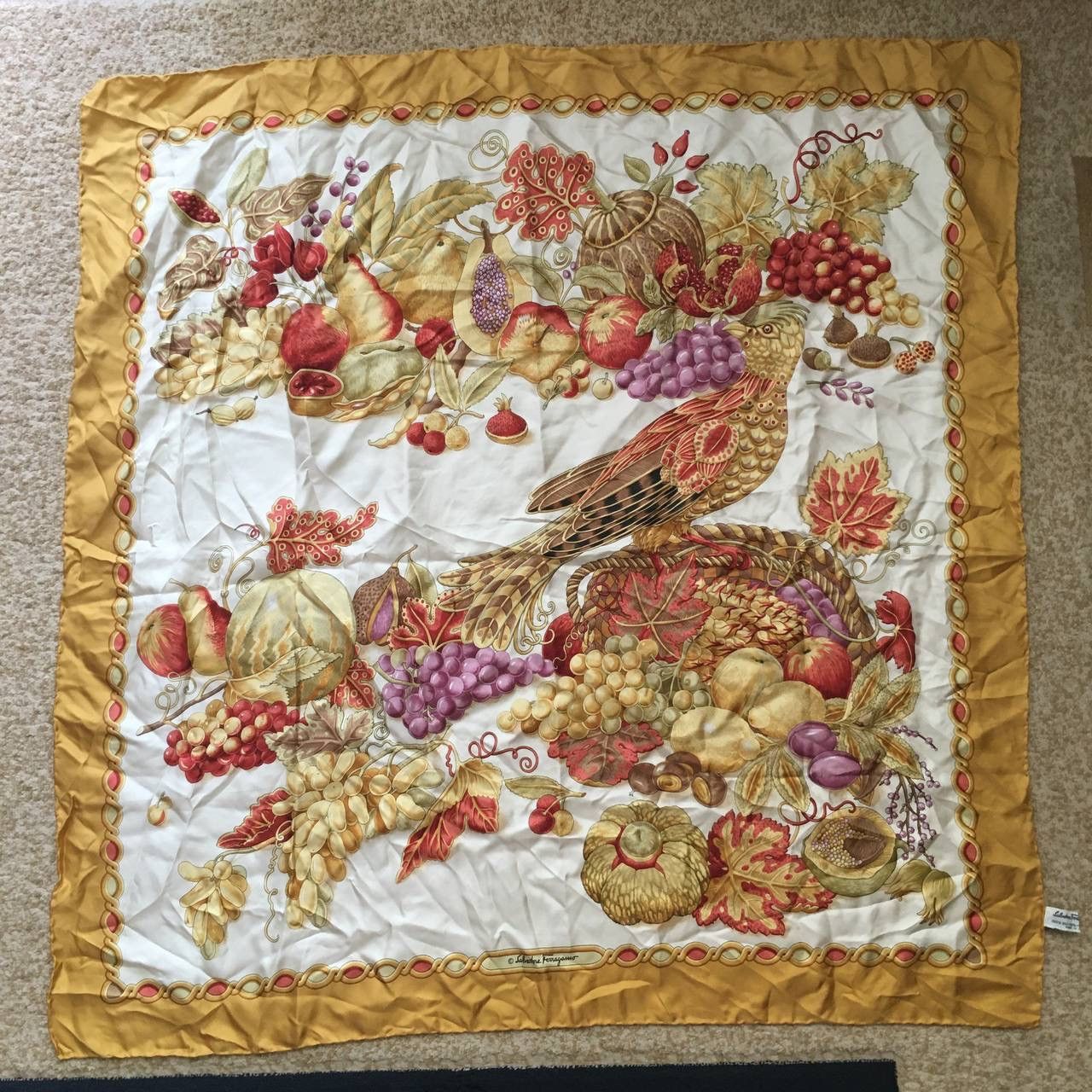 Salvatore Ferragamo Salvatore Ferragamo Animal Print Multicolour Silk Scarf Size ONE SIZE - 22 Thumbnail