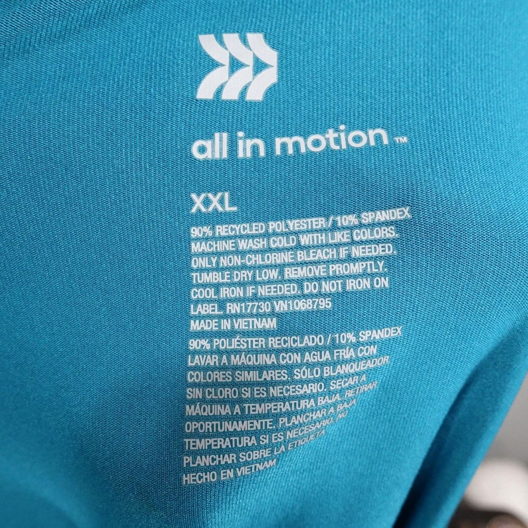Vintage All In Motion Polo Shirt Mens 2XL Blue Short Sleeve Polyester Spandex Polo Shirt Size US XXL / EU 58 / 5 - 5 Thumbnail