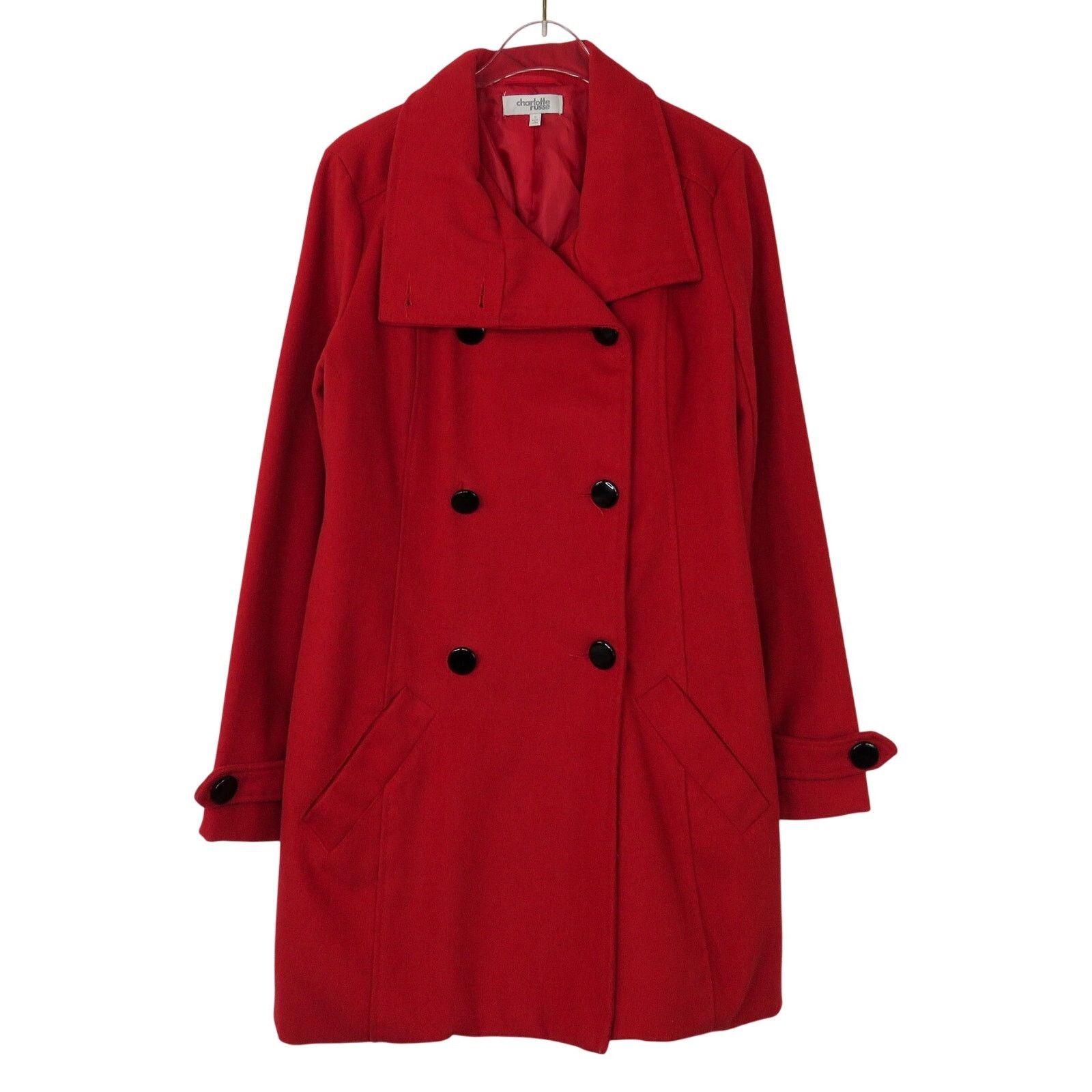 Other Charlotte Russe Red Wool Pea Coat Small Double Breasted Size S / US 4 / IT 40 - 12 Thumbnail