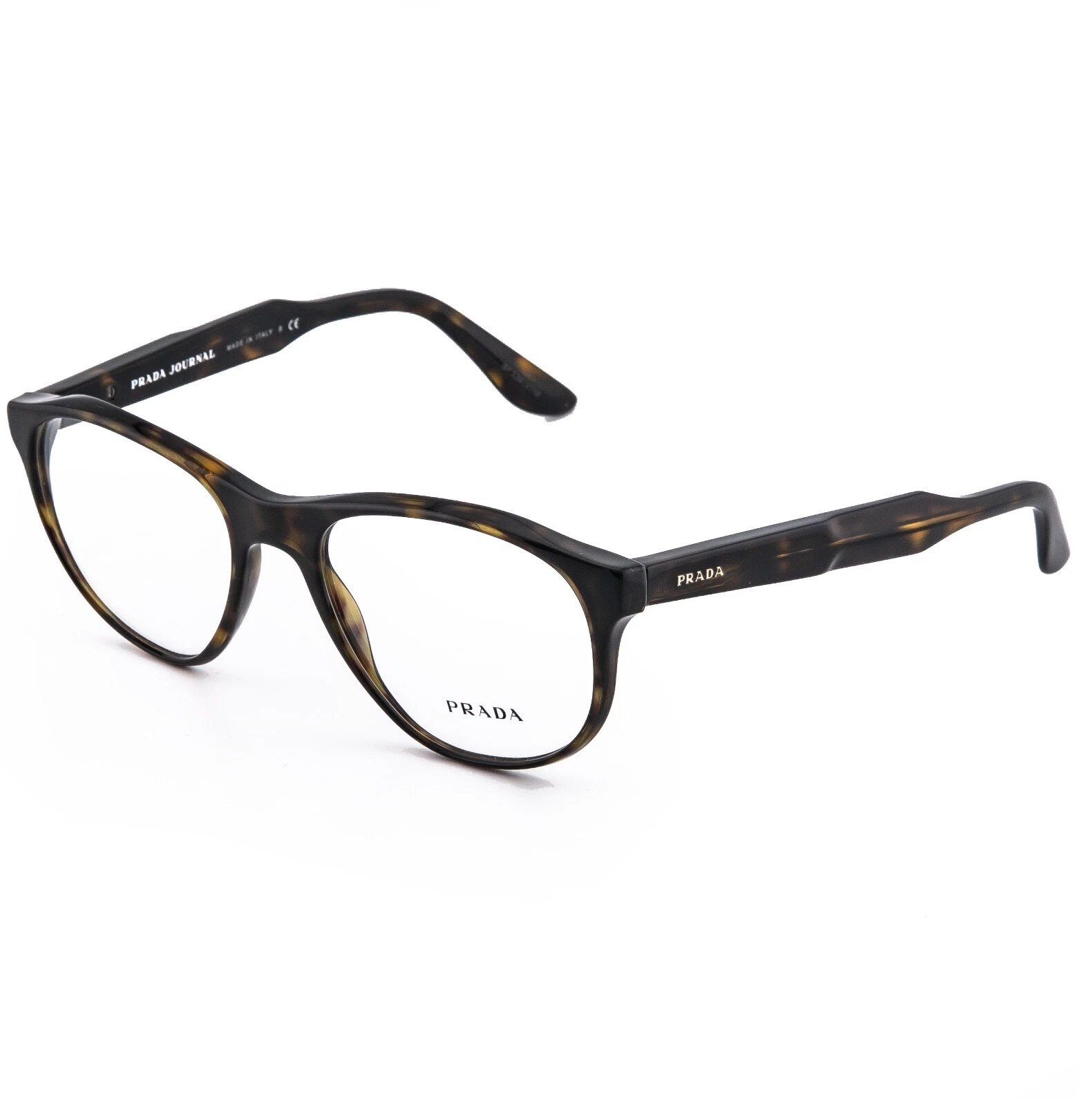 Prada PRADA 12S JOURNAL PR12SV Brown Havana Oval Optical Frame Size ONE SIZE - 5 Thumbnail