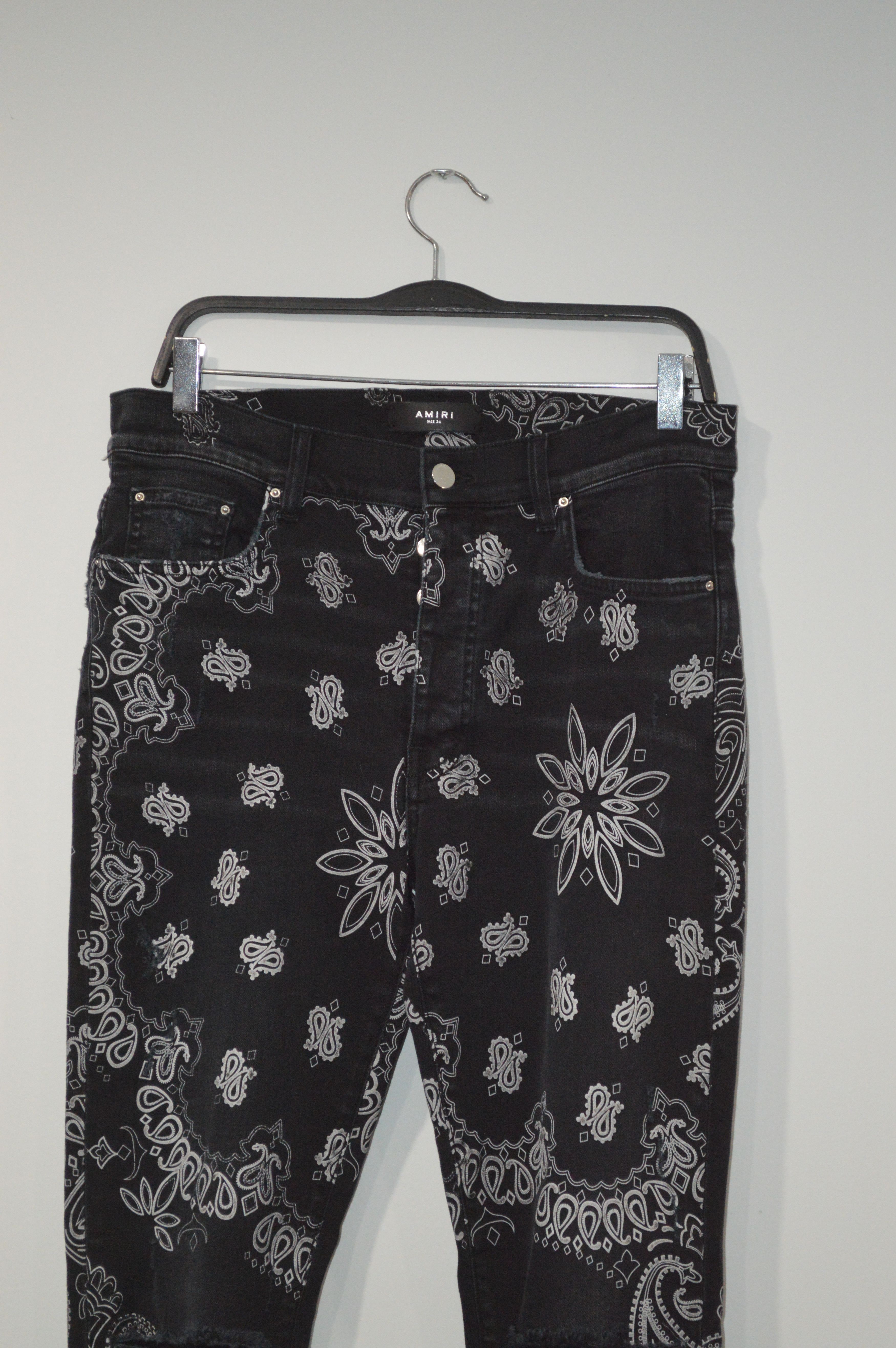Amiri AMIRI (Flocked Bandana Jeans) Size US 34 / EU 50 - 1 Thumbnail