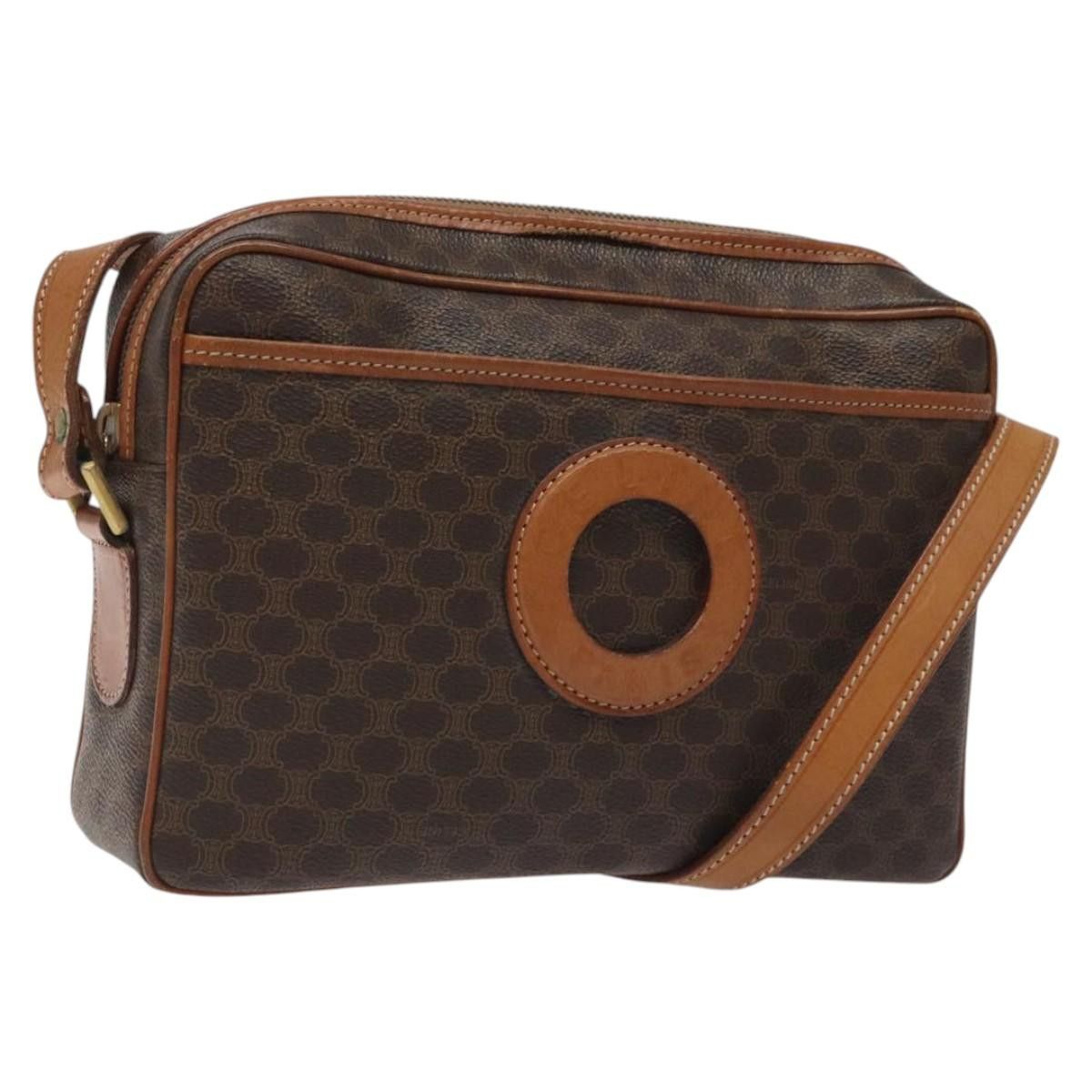 Celine CELINE Macadam Canvas Shoulder Bag Pvc Leather Brown Gold Size ONE SIZE - 1 Thumbnail