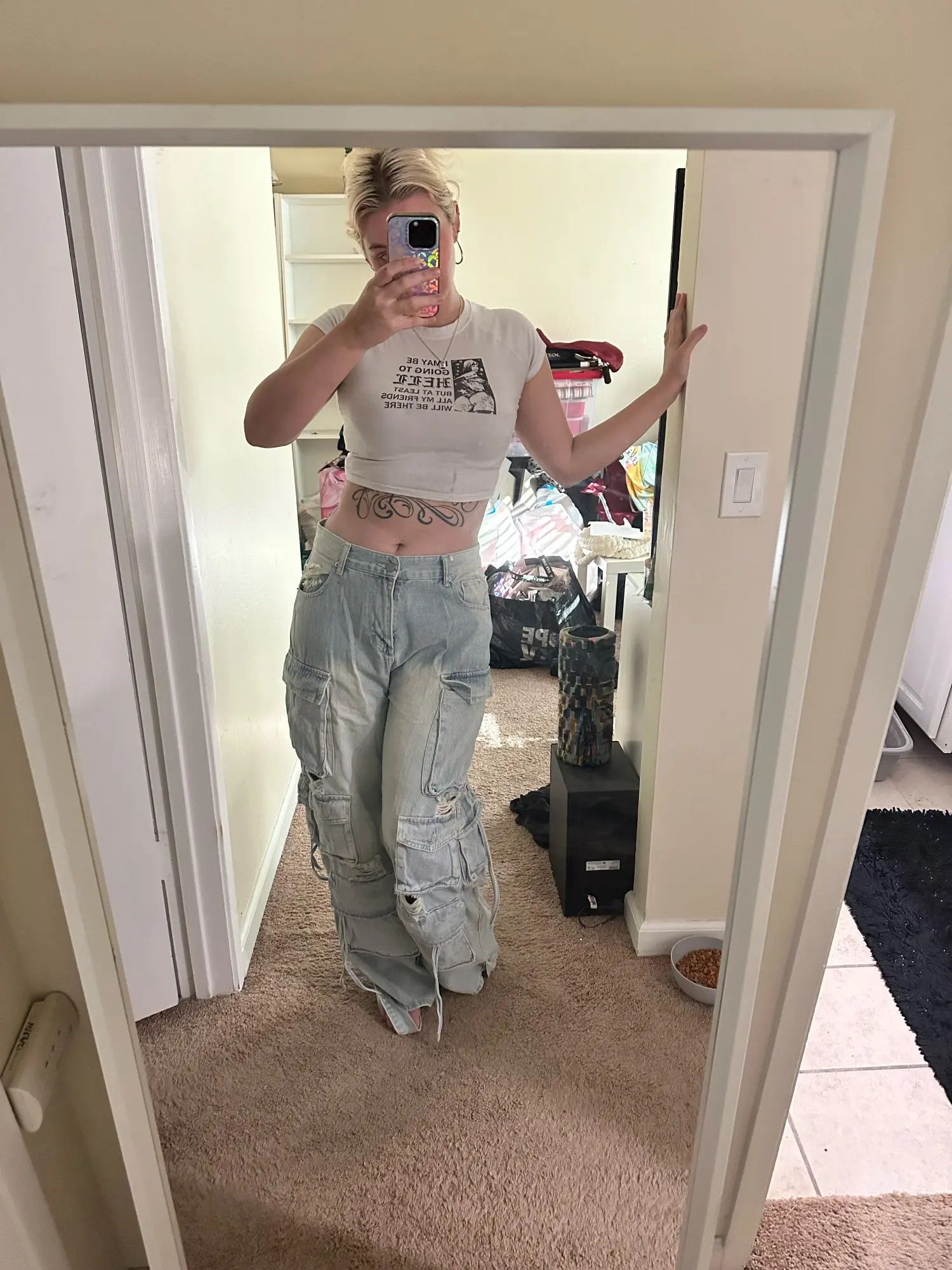 Multi-Pocket Washed Cargo Pant