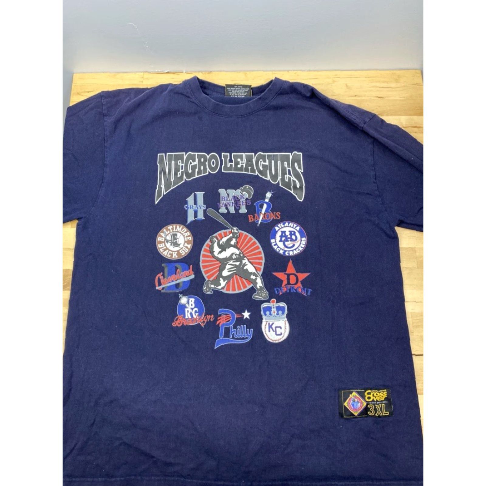 Vintage Cross Over Negro Leagues Long Sleeve T-Shirt Navy Blue 3XL Mens Baseball Crew Neck - 3XL Navy Blue Shirt Size US XXL / EU 58 / 5 - 2 Thumbnail