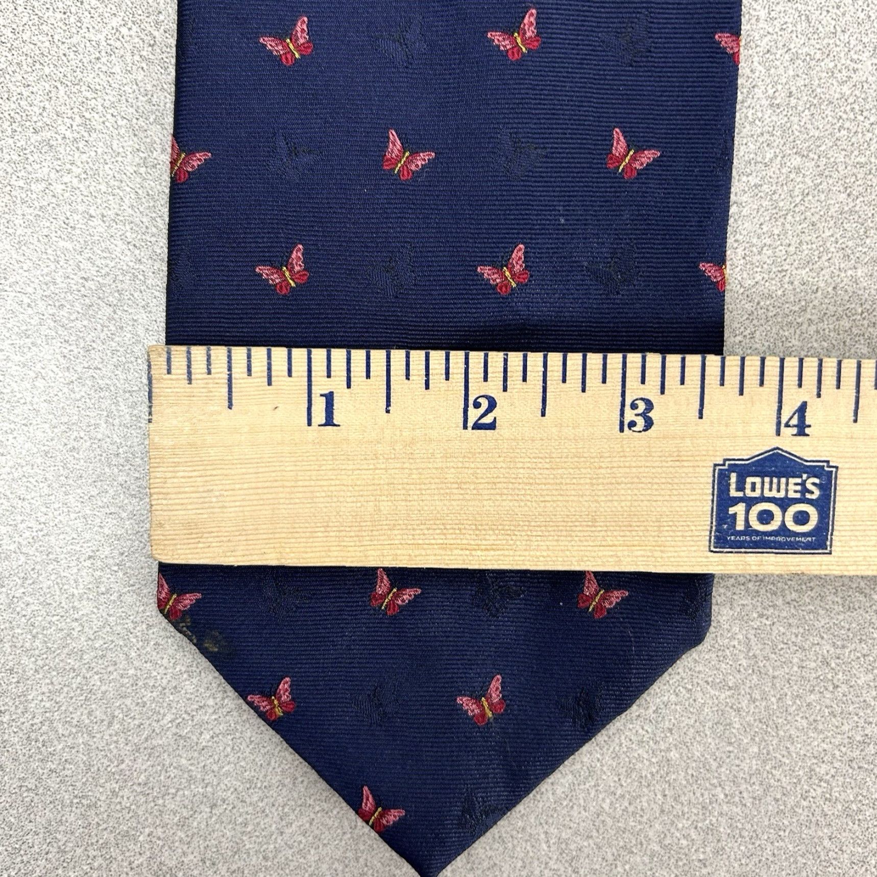 Brooks Brooks Silk Neck Tie Blue Red Butterflies Butterfly Pattern 100% Silk Made In USA Men TIE Size ONE SIZE - 5 Thumbnail