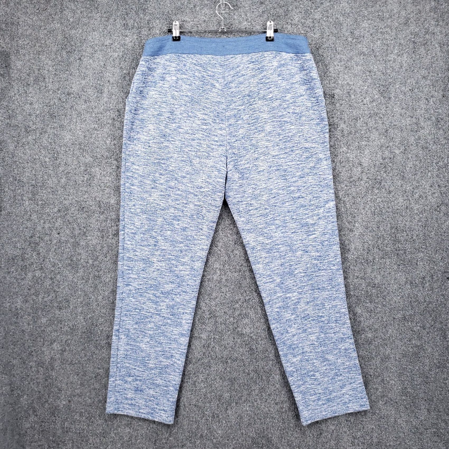 Vintage Chicos Weekends Pants 2 Large Blue Chambray Spacedye Drawstring US Womens Size 36" / US 14 / IT 50 - 2 Thumbnail