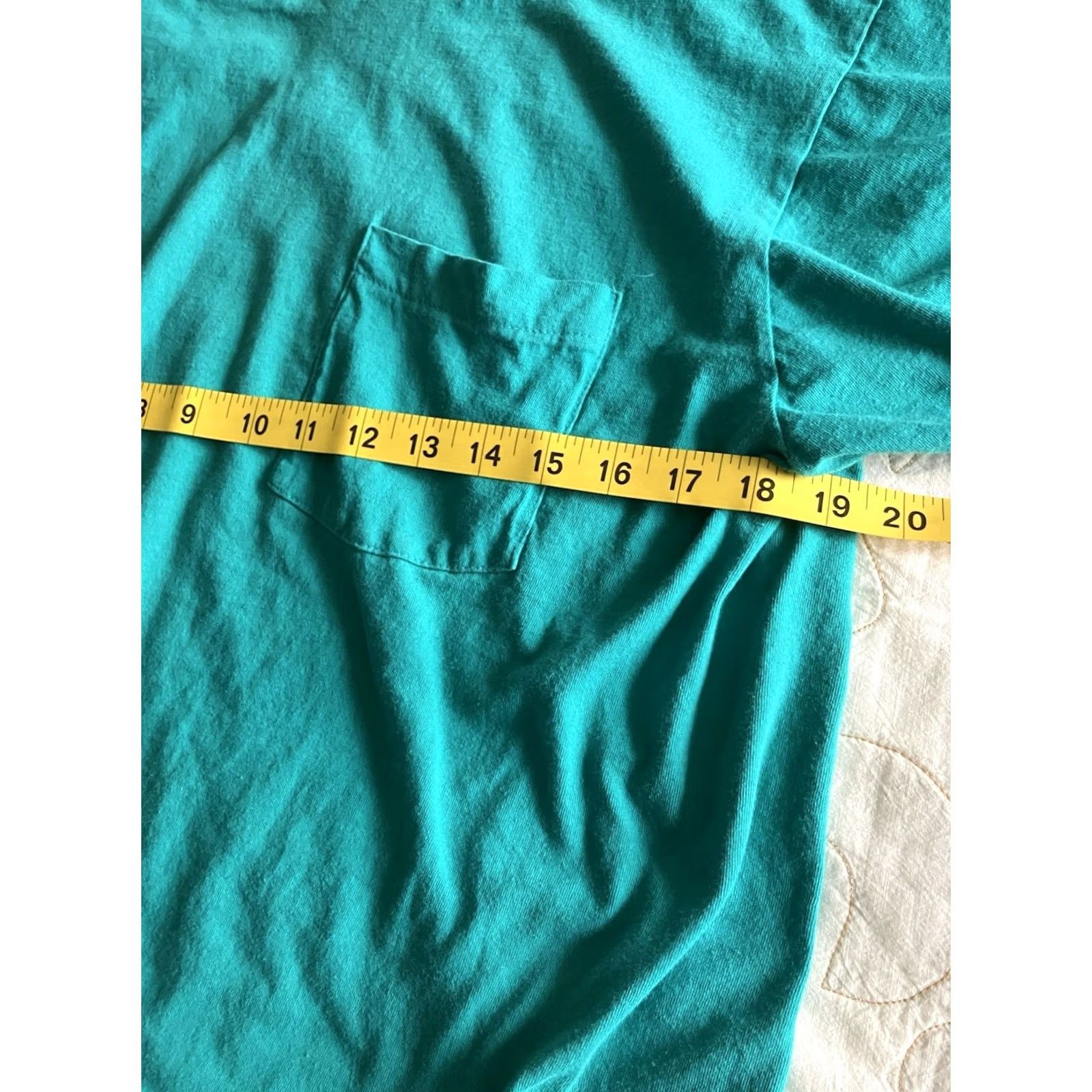 Fruit Of The Loom VINTAGE Fruit of the Loom T-Shirt Men’s XL Crewneck Pocket Tee Teal Made In USA Size US XL / EU 56 / 4 - 3 Thumbnail