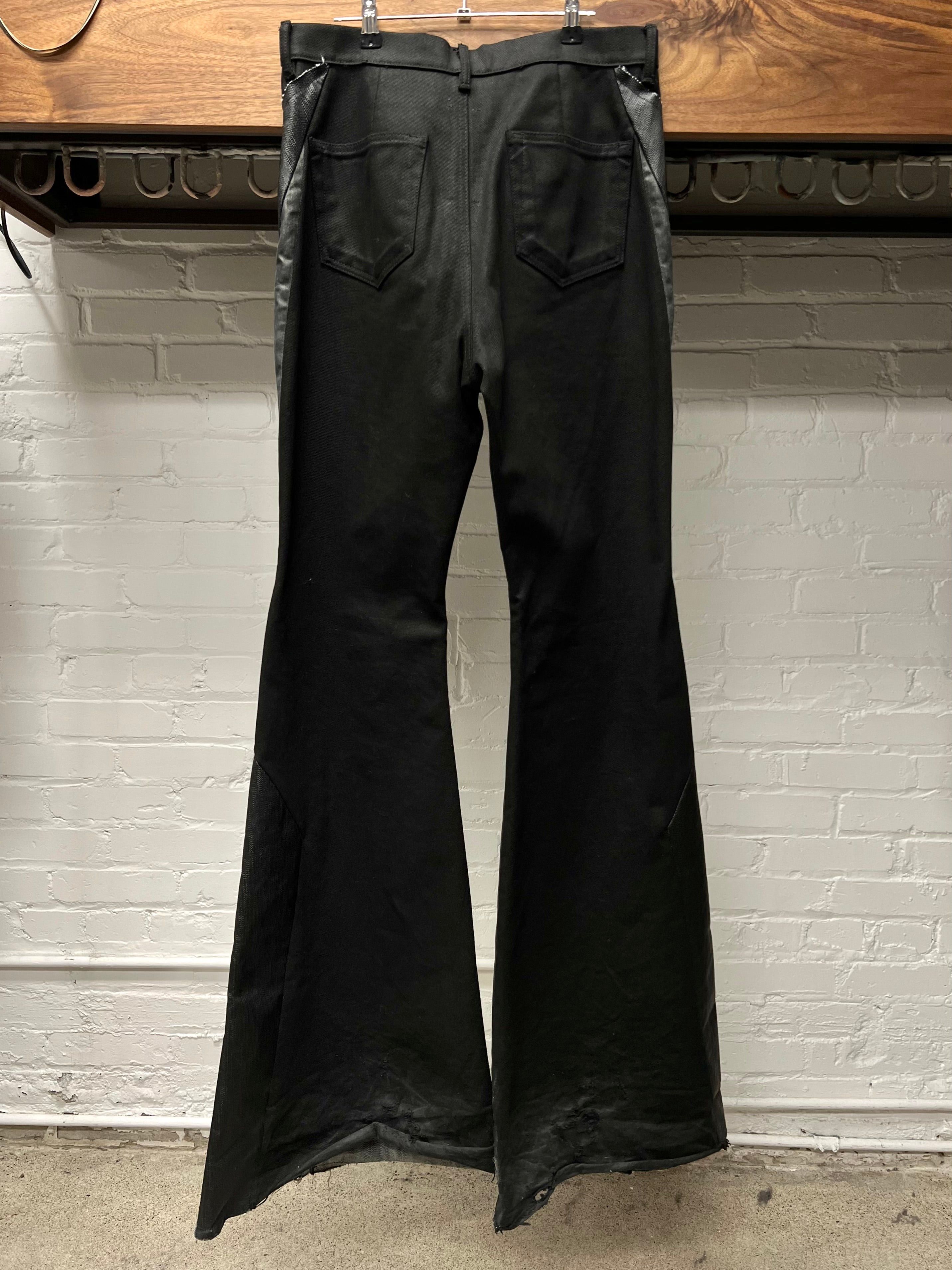 Rick Owens SS23 Rick Owens ‘EDFU’ Flared Bolan Slivered Patchwork Denim Size US 32 / EU 48 - 4 Thumbnail