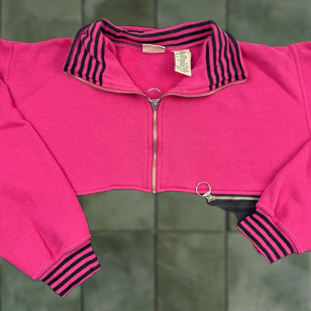 Vintage VINTAGE St. John's Bay Sweatshirt Womens Medium Pink Quarter Zip Pullover 80s 90s Activewear Size M / US 6-8 / IT 42-44 - 1 Thumbnail